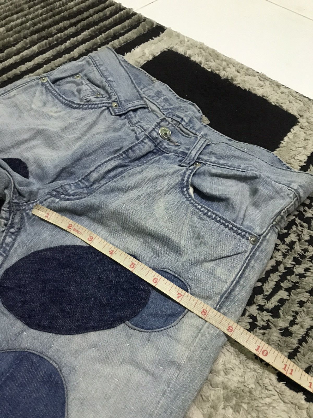 Designer 29x30 🔥Archived🔥 Cosmic wonder patchwork blue denim jeans Size US 29 - 14 Thumbnail