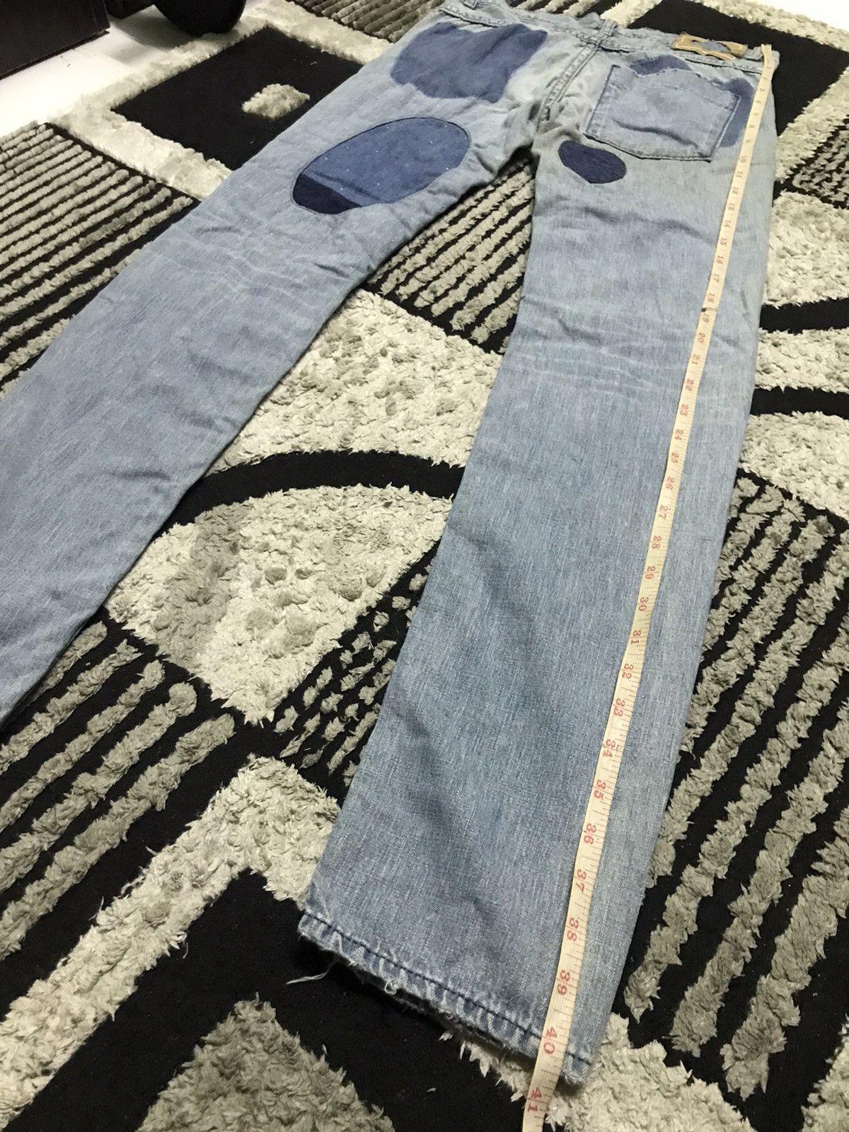 Designer 29x30 🔥Archived🔥 Cosmic wonder patchwork blue denim jeans Size US 29 - 11 Thumbnail