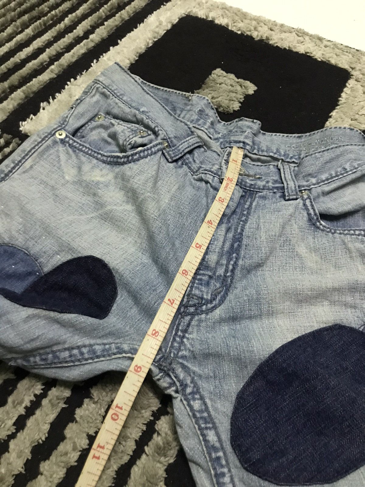 Designer 29x30 🔥Archived🔥 Cosmic wonder patchwork blue denim jeans Size US 29 - 13 Thumbnail