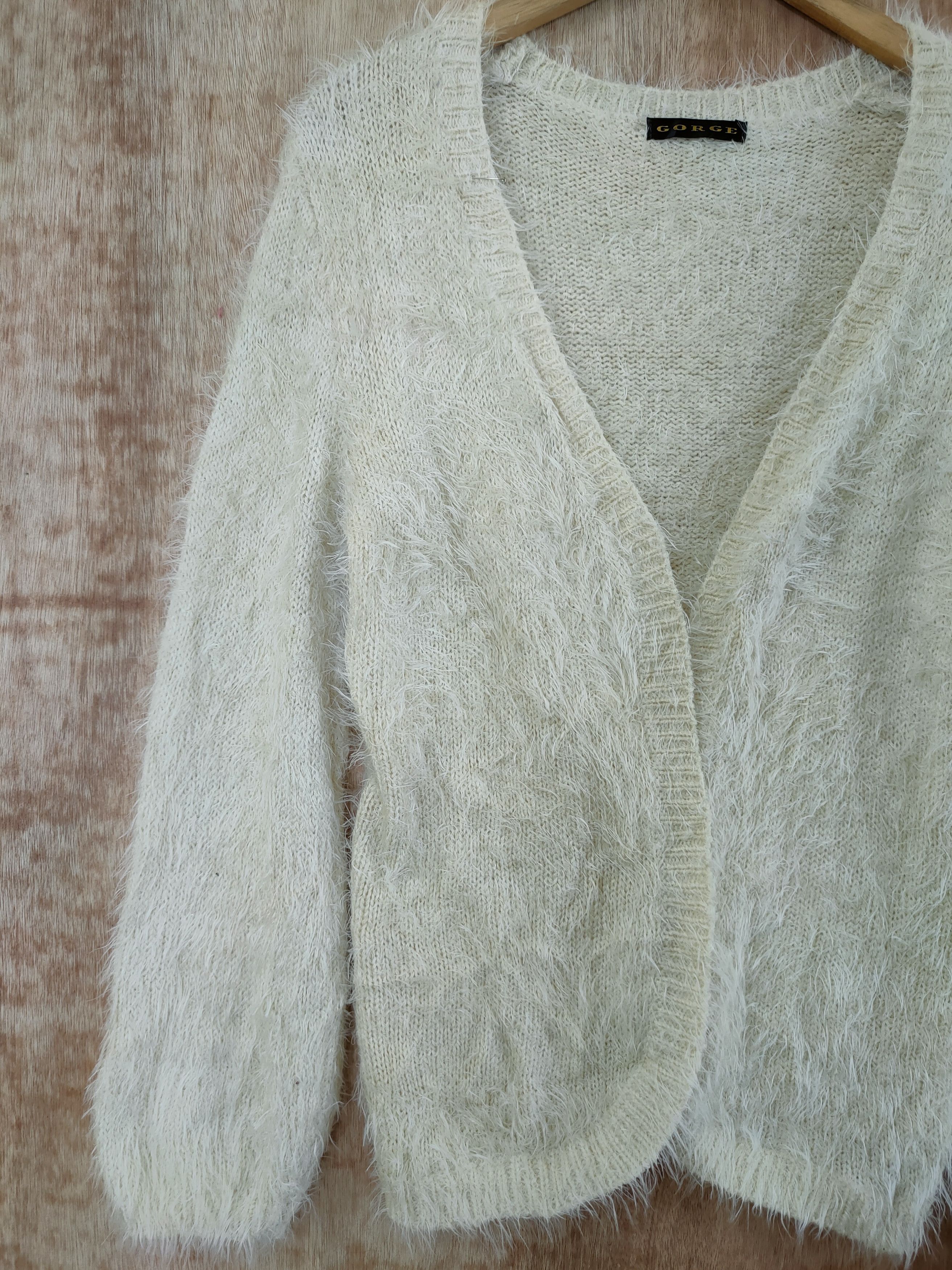 Homespun Knitwear DL George mohair fur shaggy fleece cardigan knitwear #46-499 Size US M / EU 48-50 / 2 - 1 Thumbnail