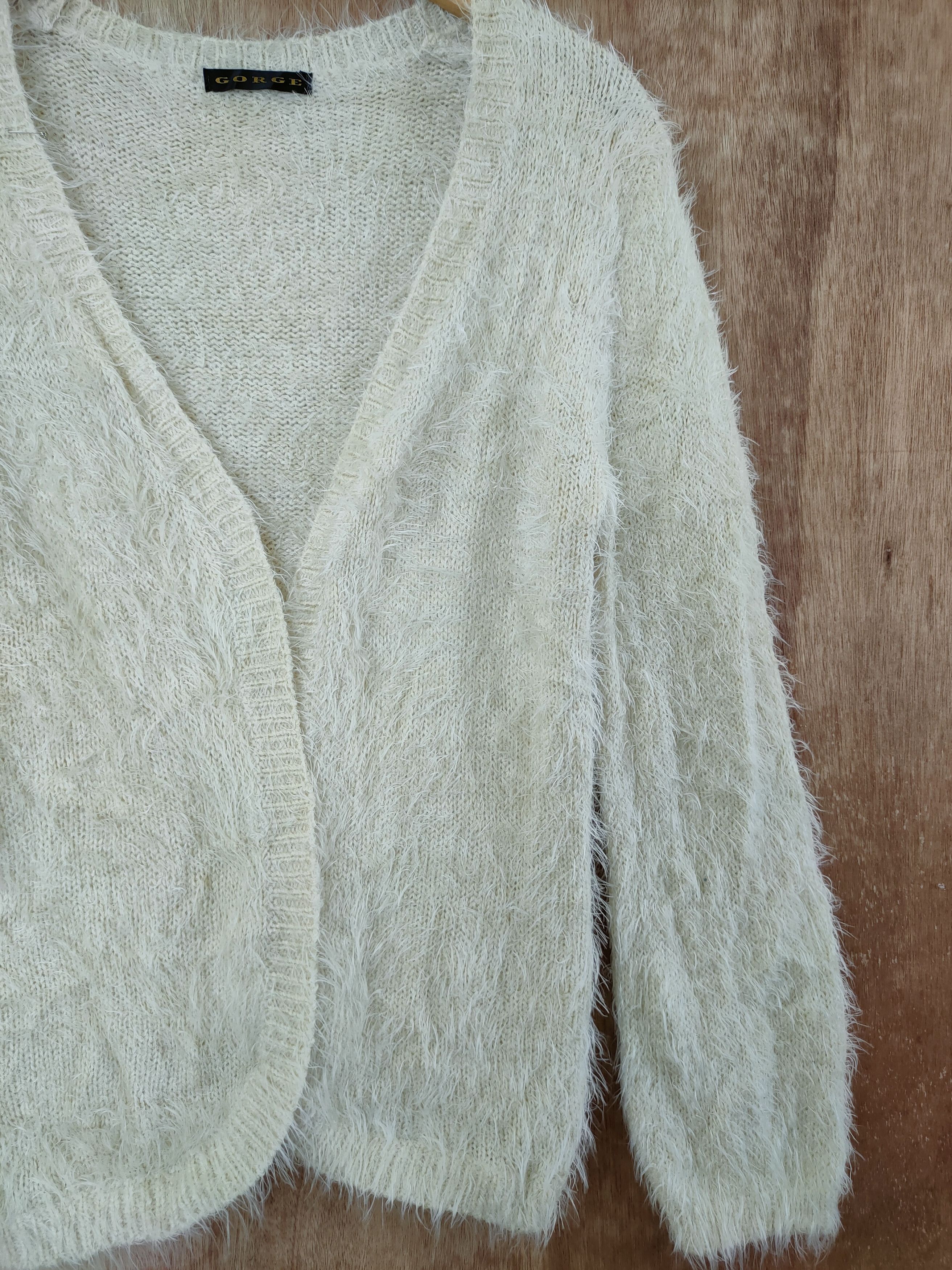 Homespun Knitwear DL George mohair fur shaggy fleece cardigan knitwear #46-499 Size US M / EU 48-50 / 2 - 2 Thumbnail