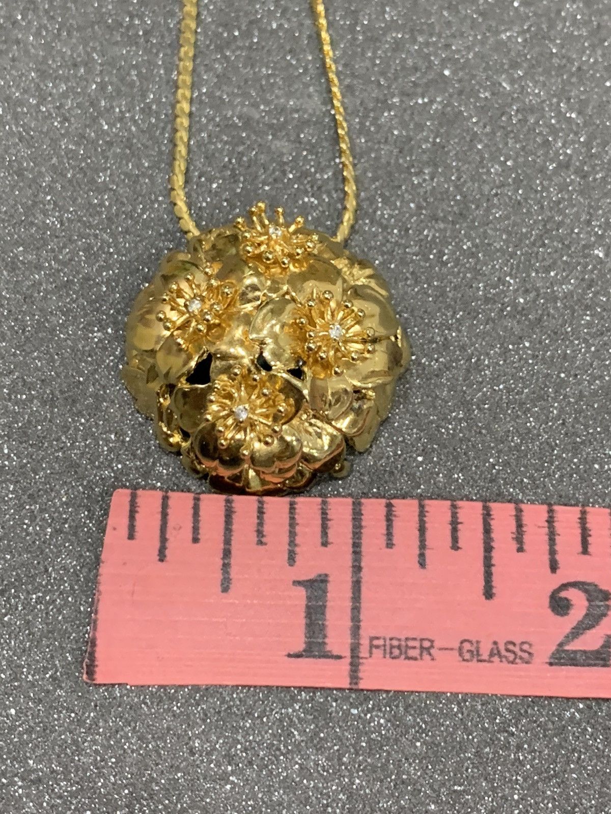Vintage VINTAGE LEI FLORAL GOLD PENDANT 926 NECKLACE Size ONE SIZE - 8 Thumbnail