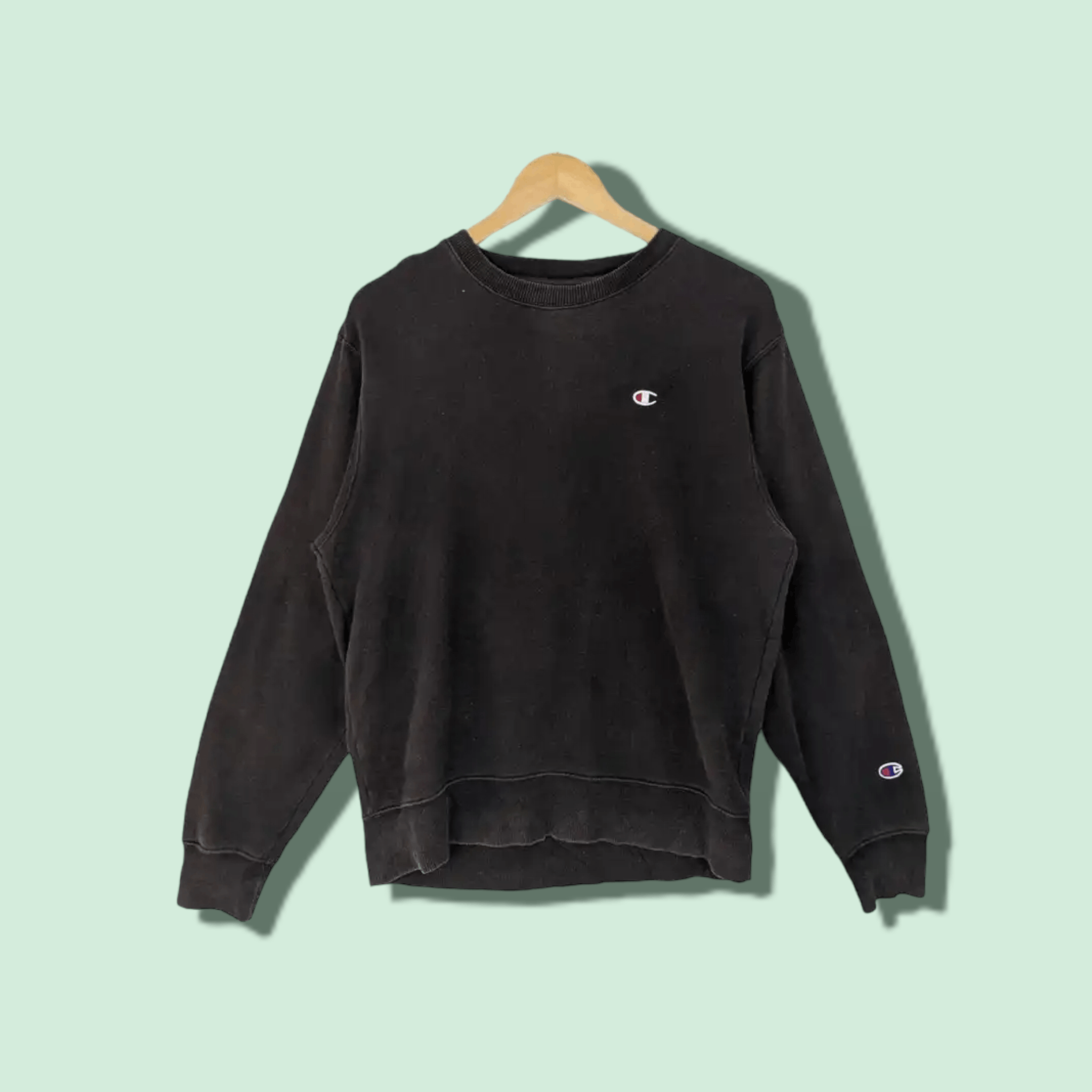 Champion CHAMPION Streetwear Black Plain Jumper Sweatshirt Size US M / EU 48-50 / 2 - 1 Thumbnail