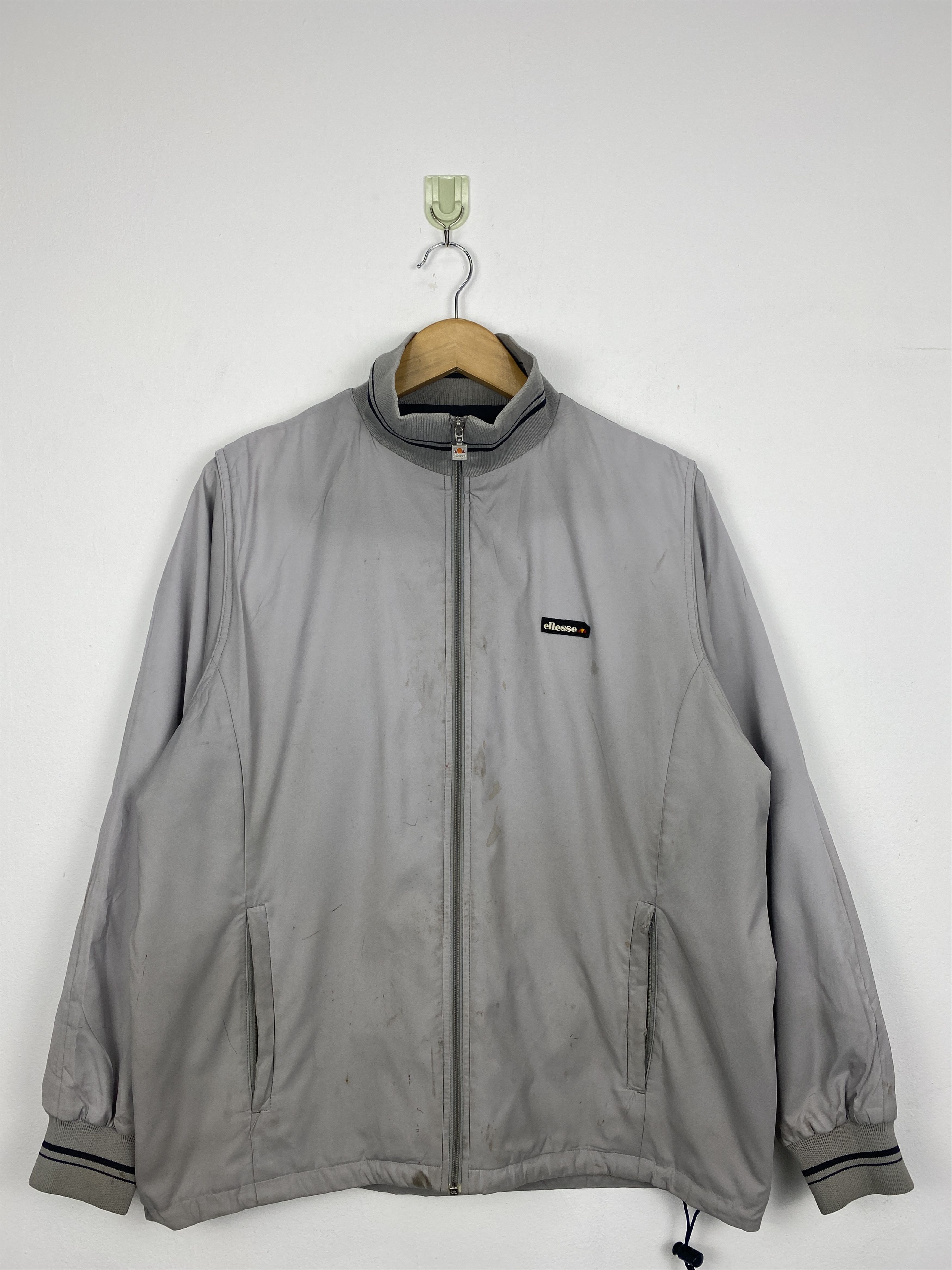 Ellesse Vintage Ellesse Light Grey Full Zipper Jacket AH0044 Size US M / EU 48-50 / 2 - 1 Thumbnail