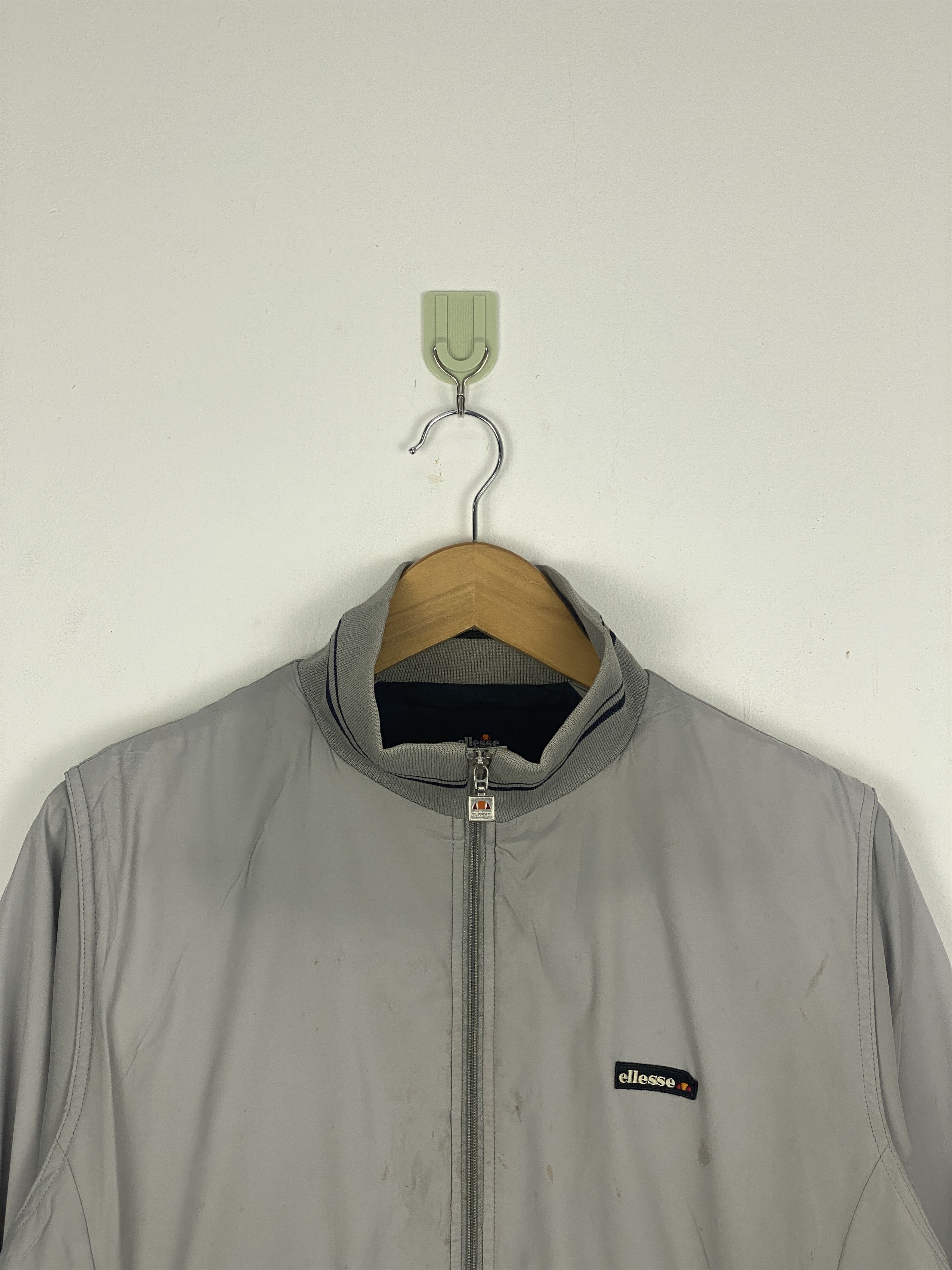 Ellesse Vintage Ellesse Light Grey Full Zipper Jacket AH0044 Size US M / EU 48-50 / 2 - 2 Thumbnail