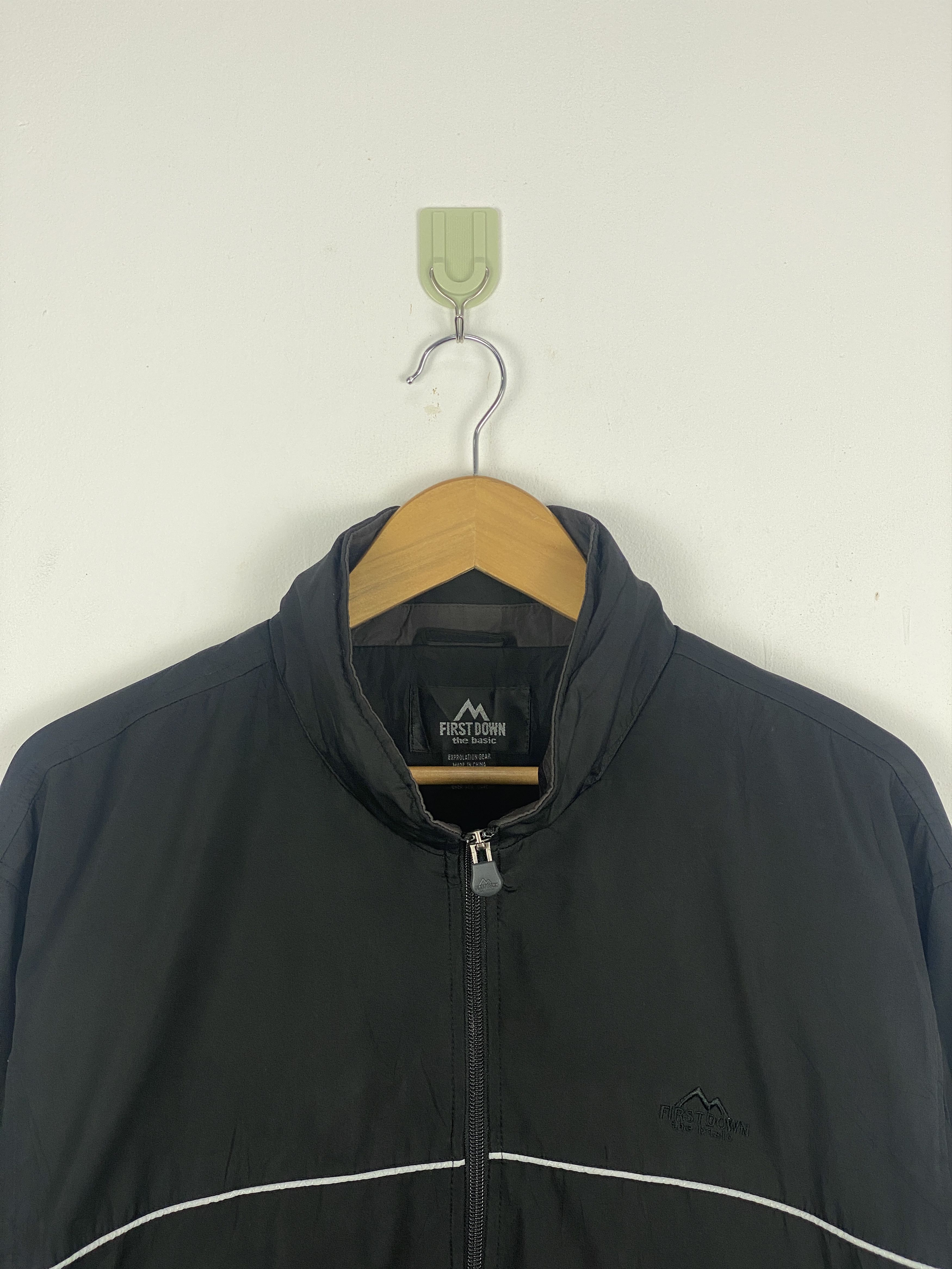 Vintage First Down Zipper Ups Jacket Black AH0066