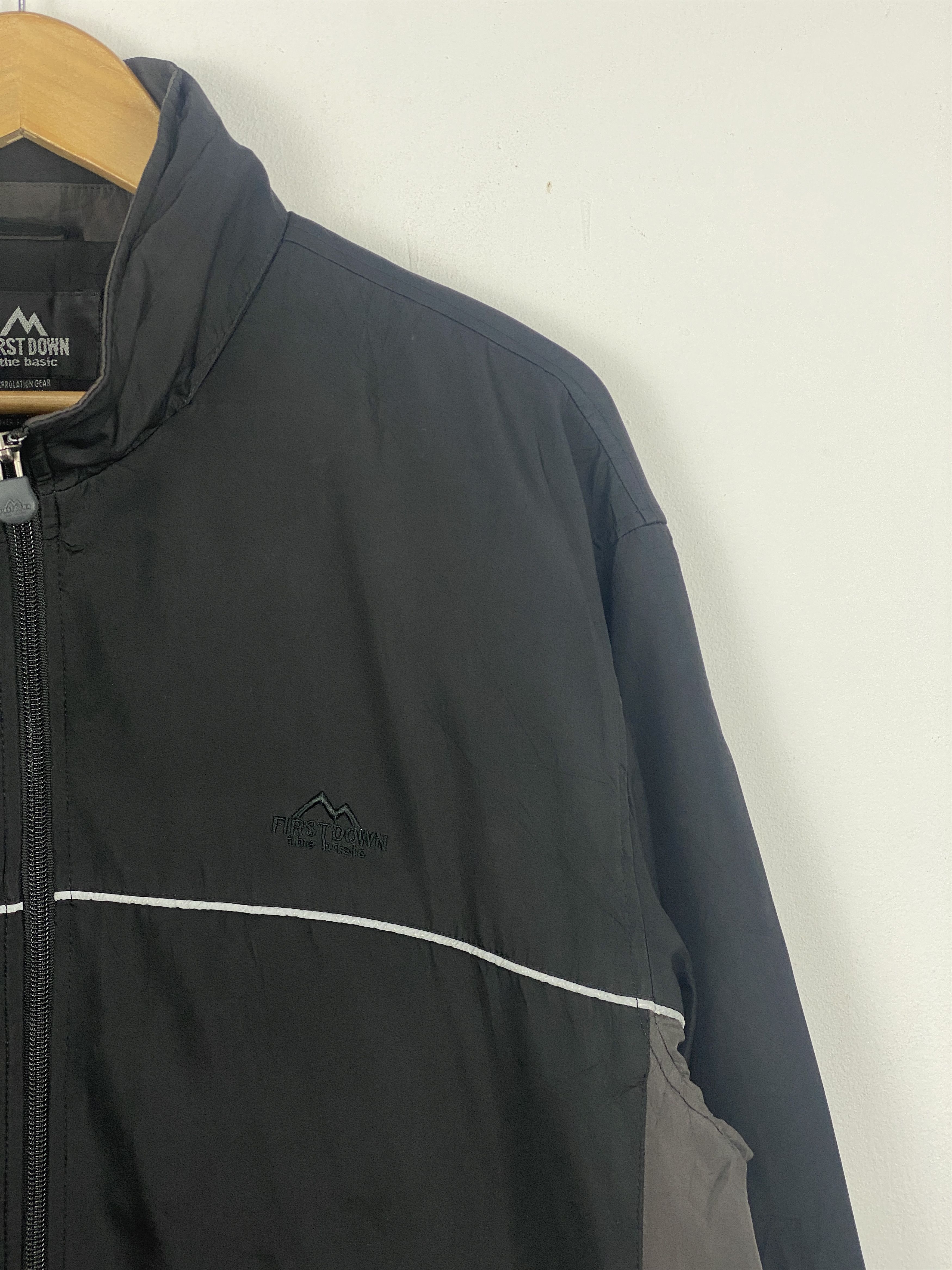 Vintage First Down Zipper Ups Jacket Black AH0066