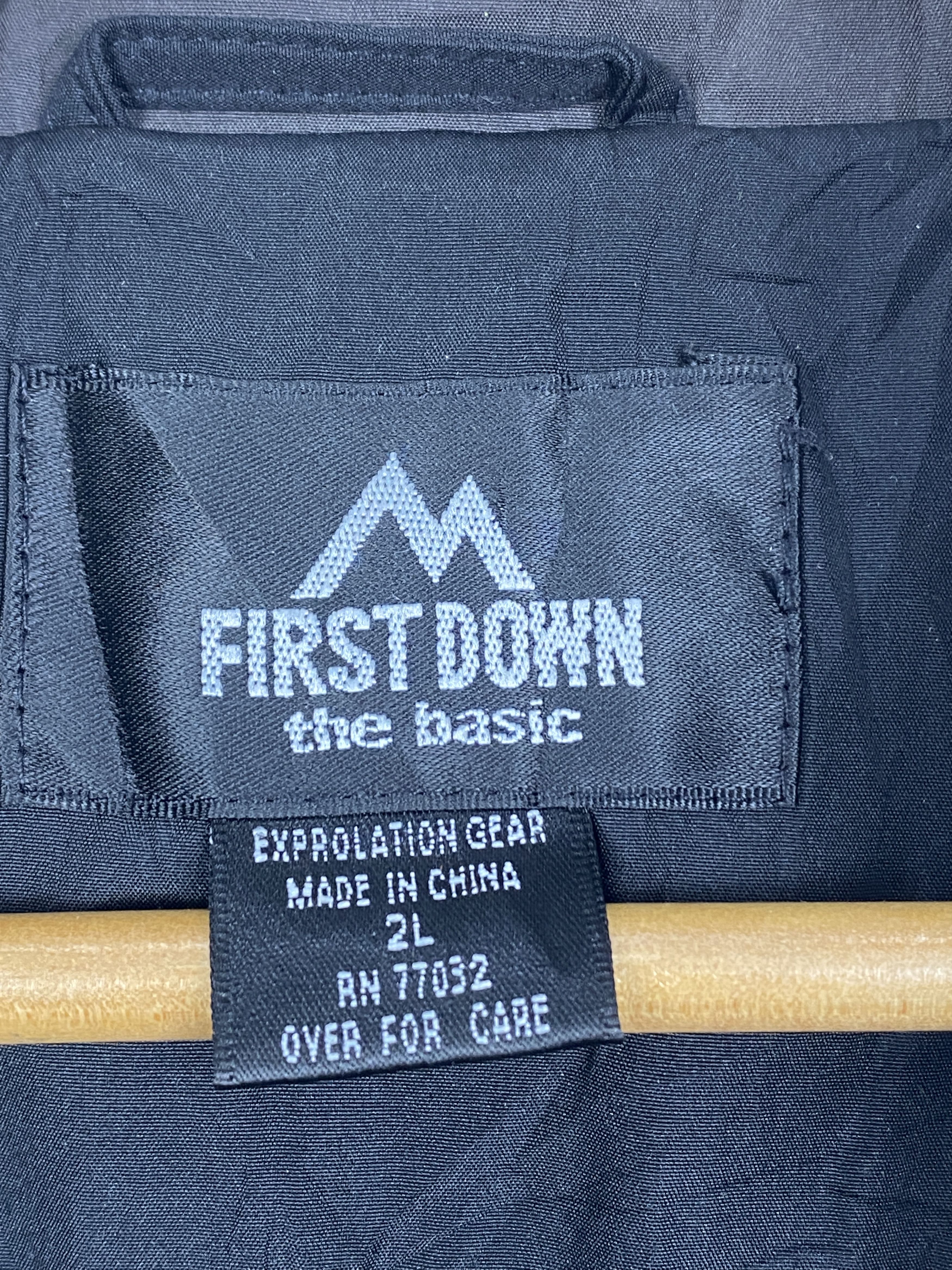 Vintage First Down Zipper Ups Jacket Black AH0066