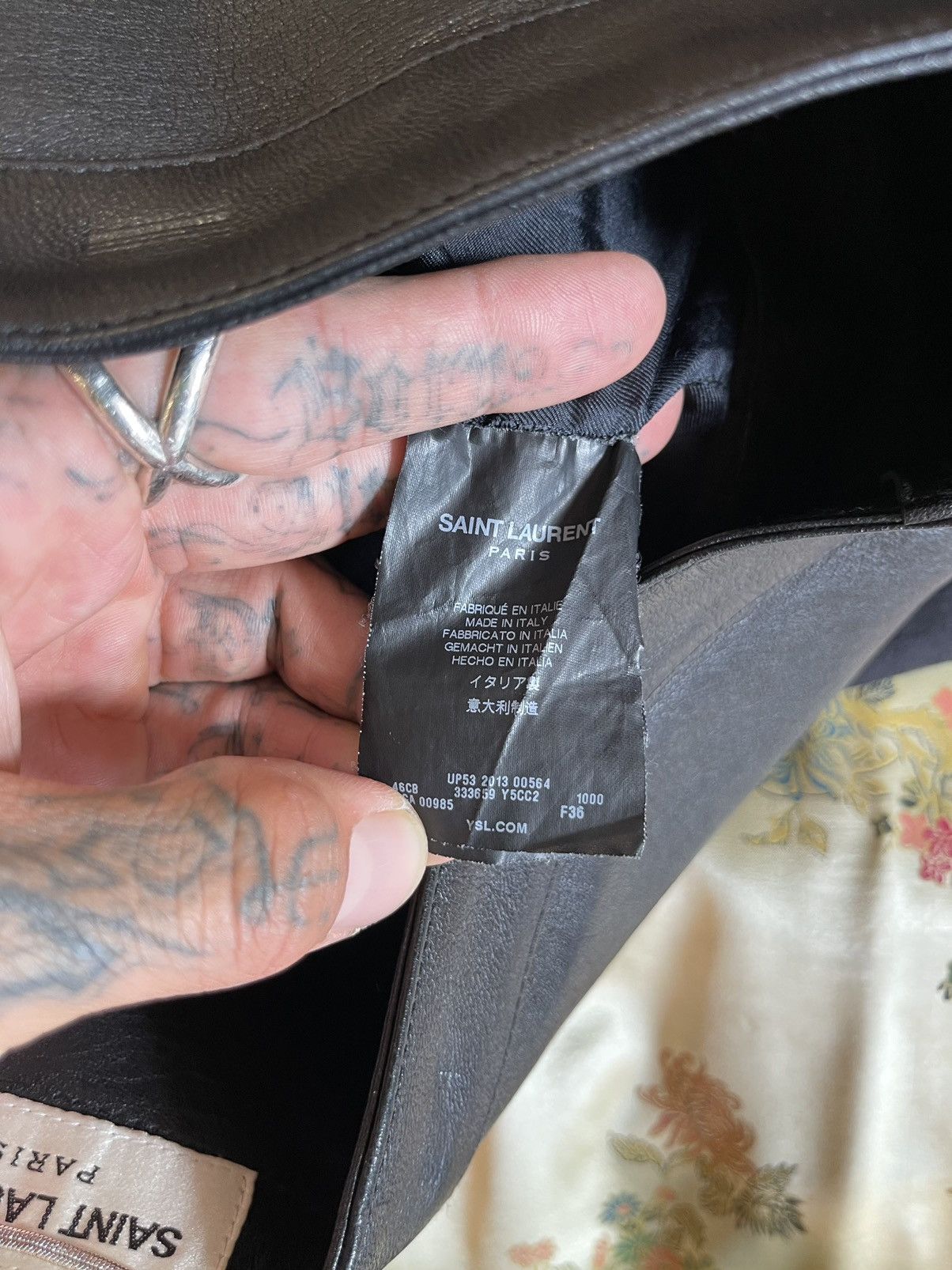 Hedi Slimane × Saint Laurent Paris Saint Laurent Paris LEATHER BONDAGE SKIRT Hedi Slimane Size 26" / US 2 / IT 38 - 8 Thumbnail