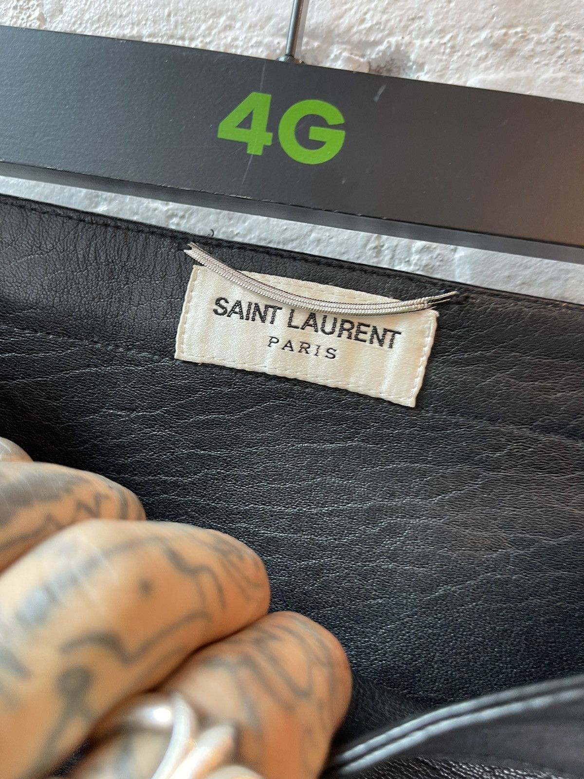 Hedi Slimane × Saint Laurent Paris Saint Laurent Paris LEATHER BONDAGE SKIRT Hedi Slimane Size 26" / US 2 / IT 38 - 5 Thumbnail