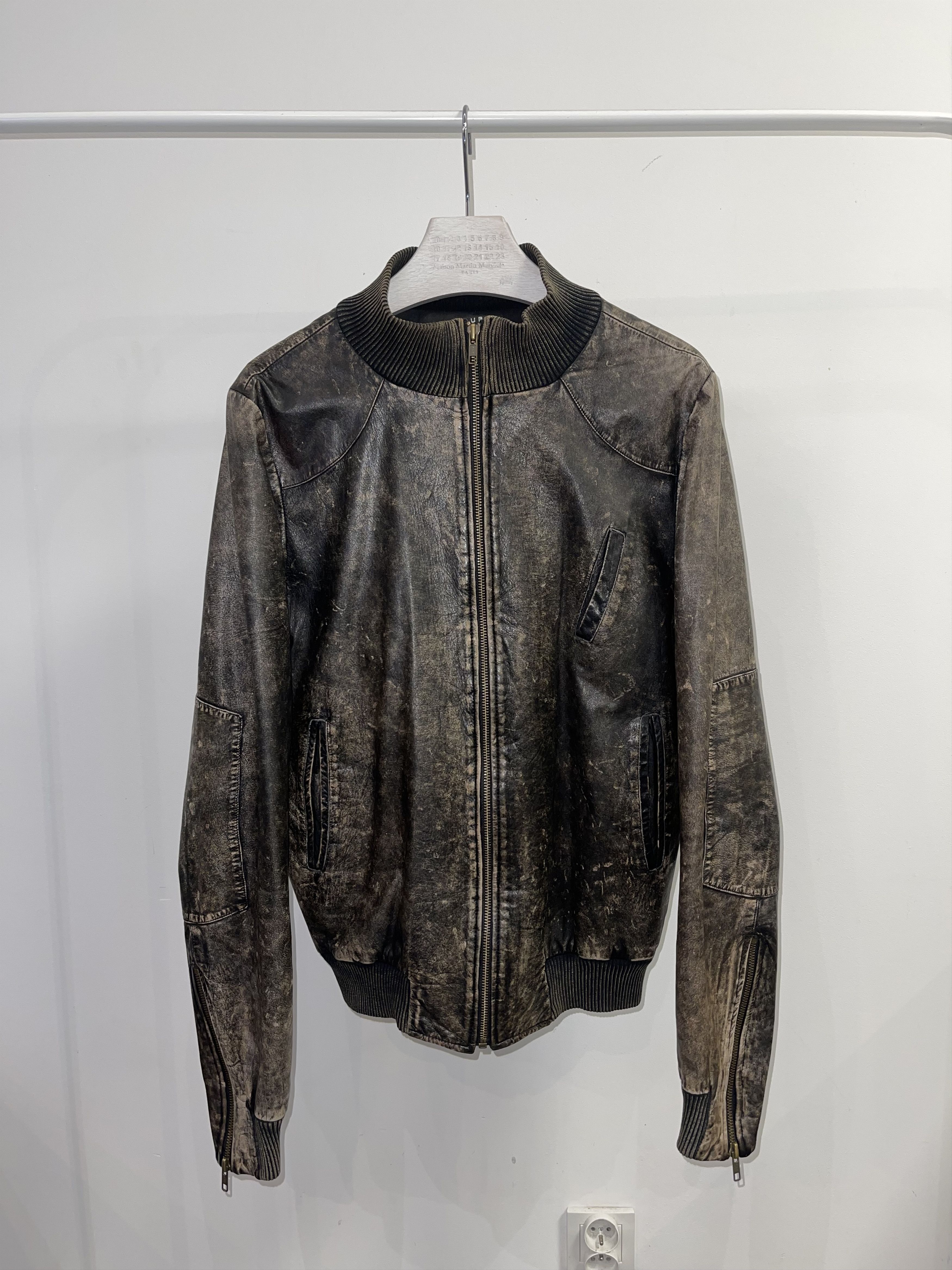 Archive Ksubi Distressed Zipped Biker Leather Jacket