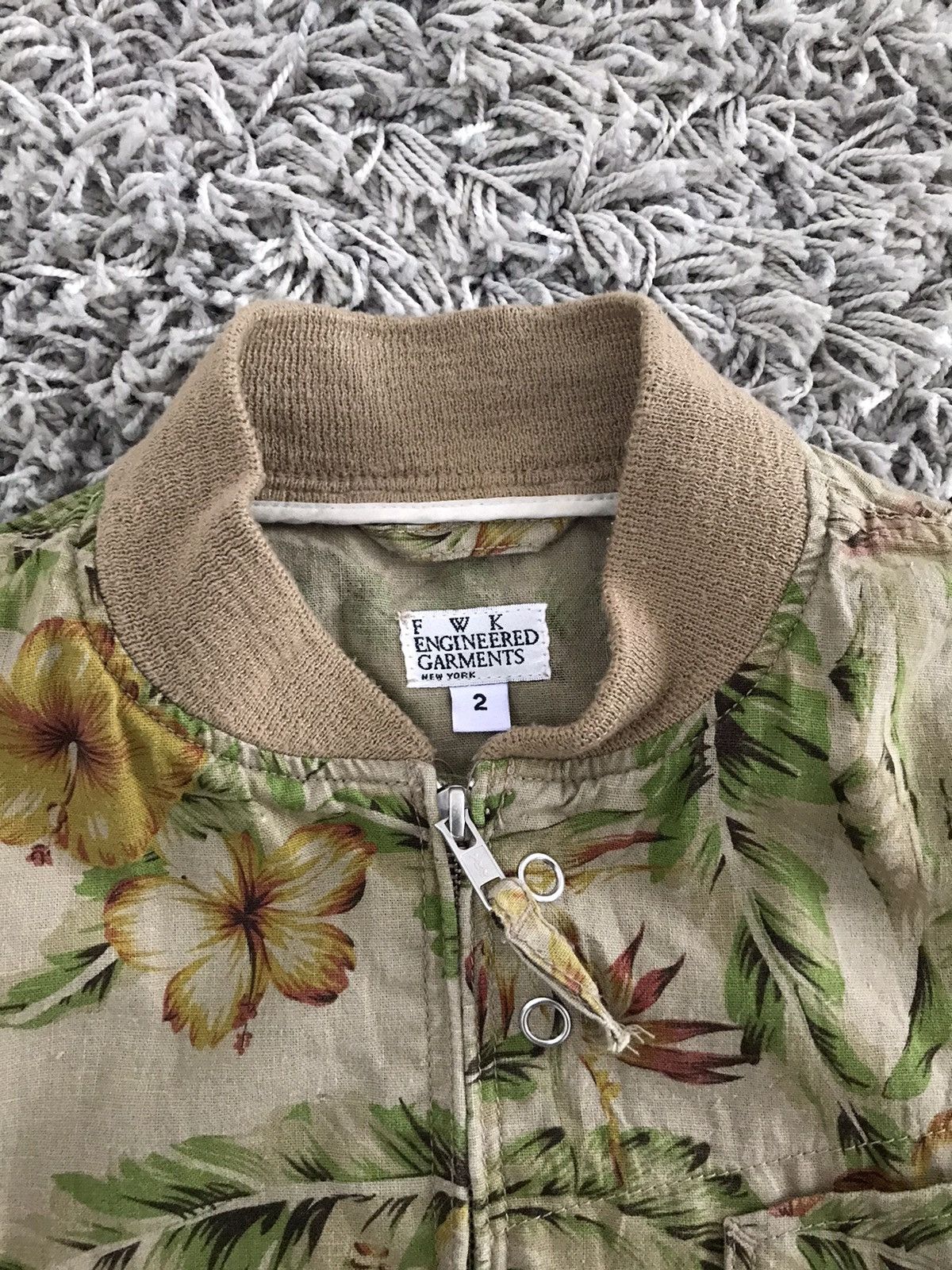 Engineered Garments FWK by Engineered Garment Aviator floral linen Jacket Size M / US 6-8 / IT 42-44 - 3 Thumbnail