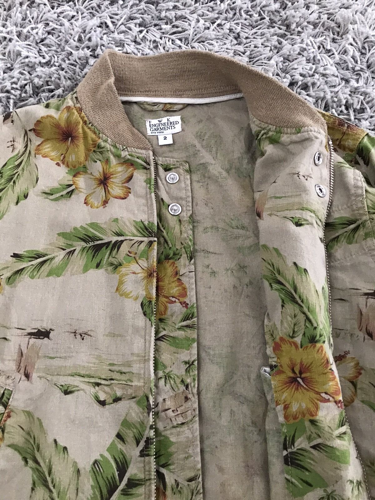 Engineered Garments FWK by Engineered Garment Aviator floral linen Jacket Size M / US 6-8 / IT 42-44 - 4 Thumbnail