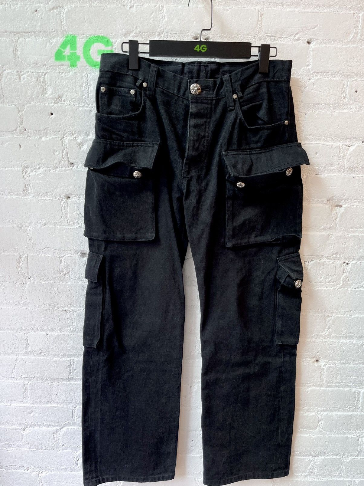 Chrome Hearts Chrome Hearts 9PKT Fatigue Black Cargo Jeans 32 