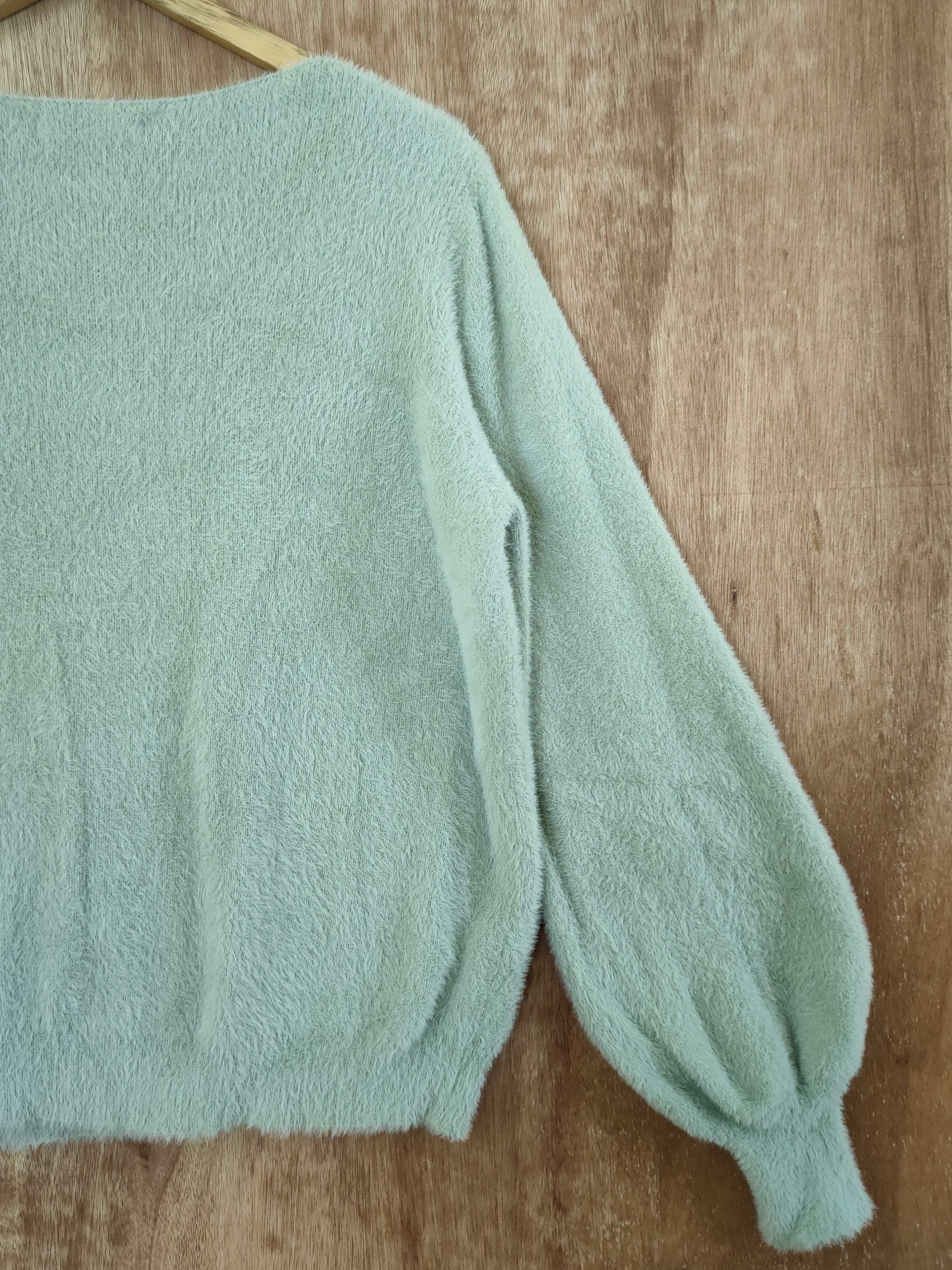 Homespun Knitwear D Grove fur mohair shaggy knitwear japan #46-556 Size L / US 10 / IT 46 - 9 Thumbnail
