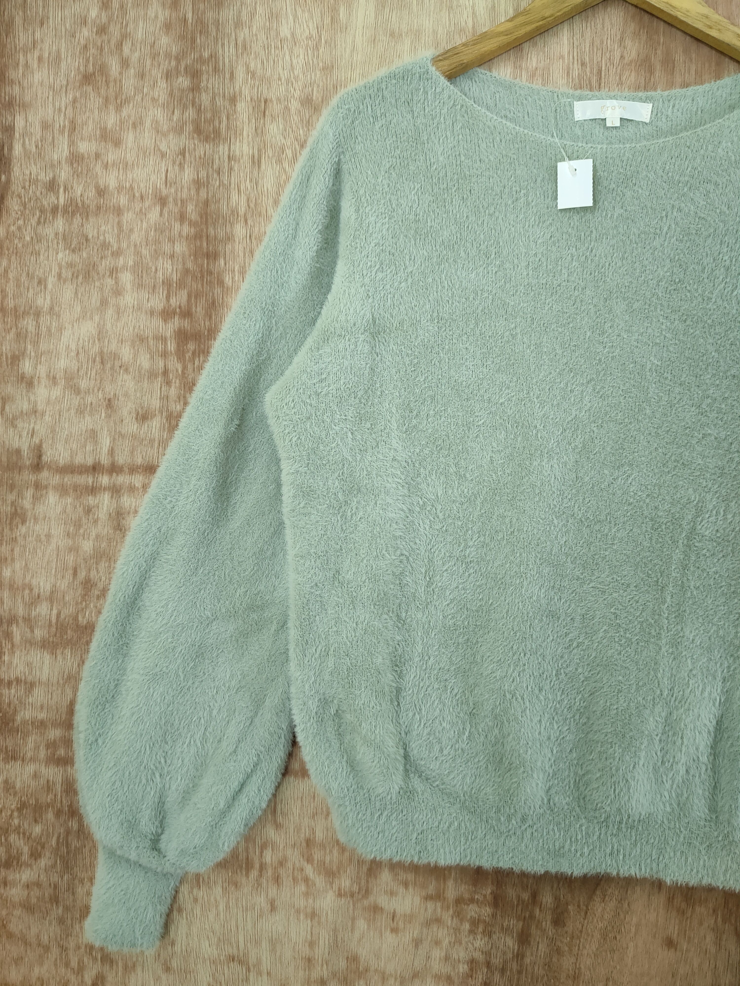 Homespun Knitwear D Grove fur mohair shaggy knitwear japan #46-556 Size L / US 10 / IT 46 - 2 Thumbnail