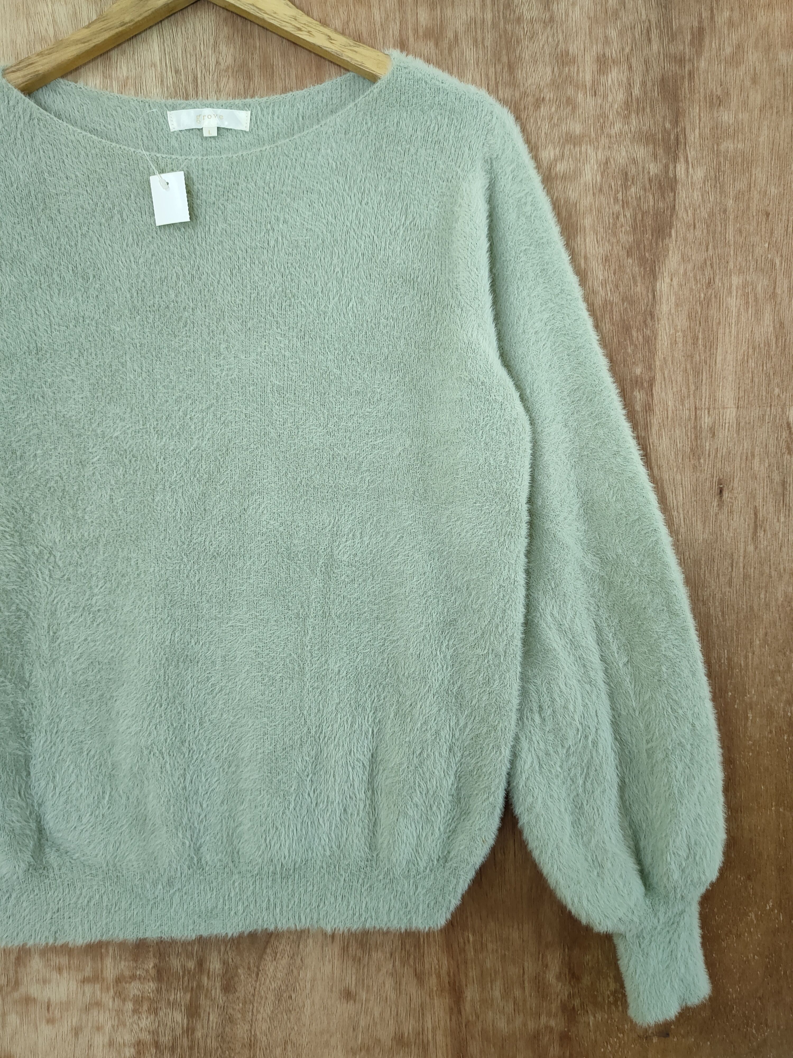 Homespun Knitwear D Grove fur mohair shaggy knitwear japan #46-556 Size L / US 10 / IT 46 - 3 Thumbnail