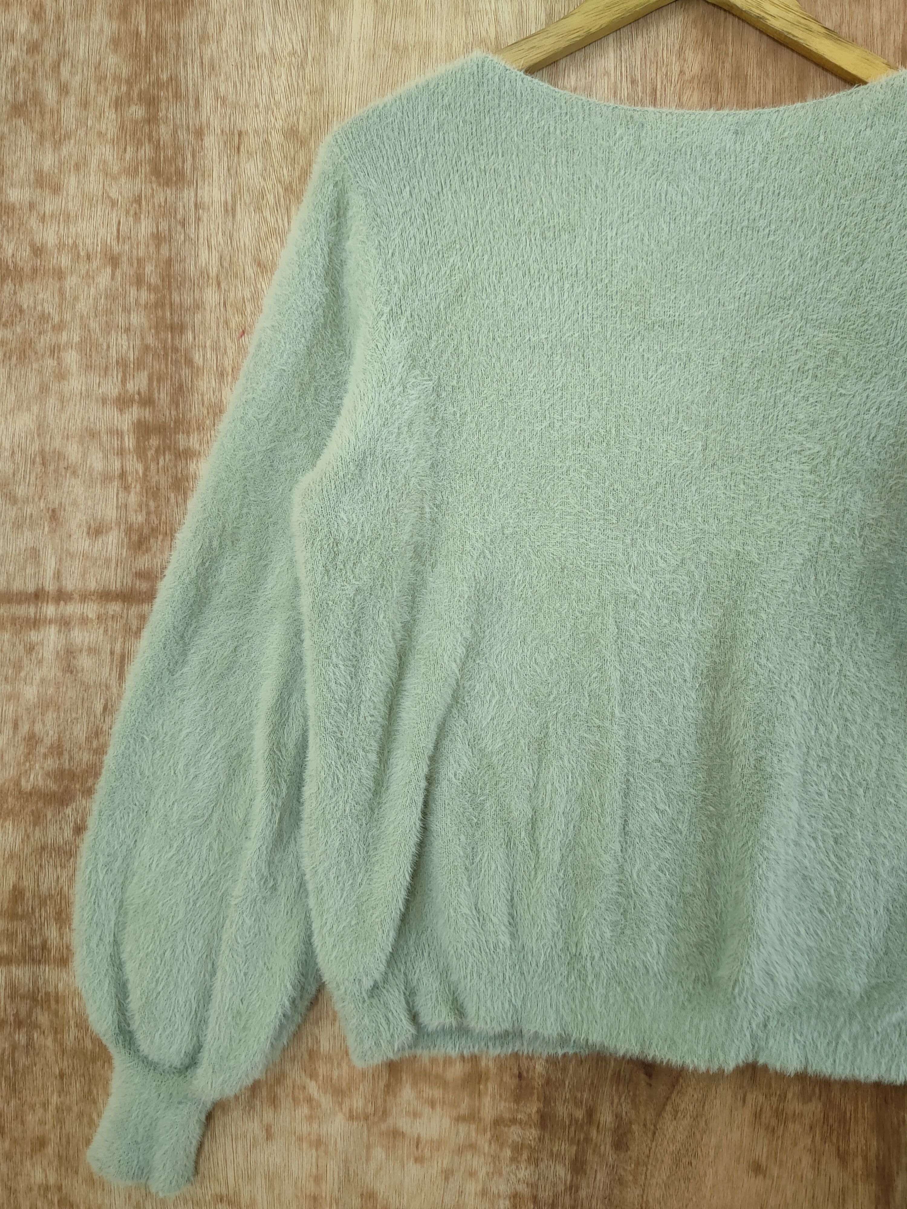 Homespun Knitwear D Grove fur mohair shaggy knitwear japan #46-556 Size L / US 10 / IT 46 - 8 Thumbnail