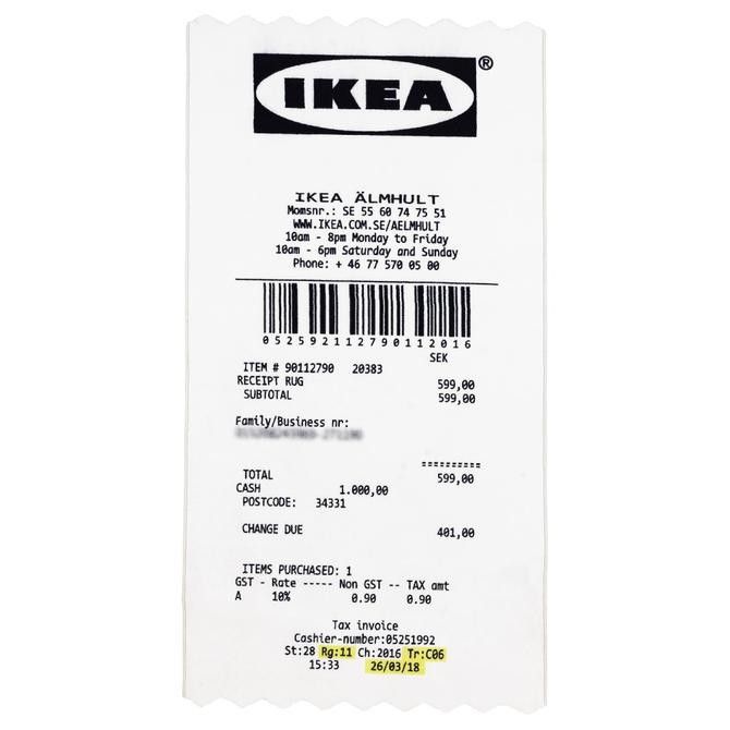Ikea × Virgil Abloh Ikea Virgil Abloh Receipt Rug Size ONE SIZE - 2 Thumbnail