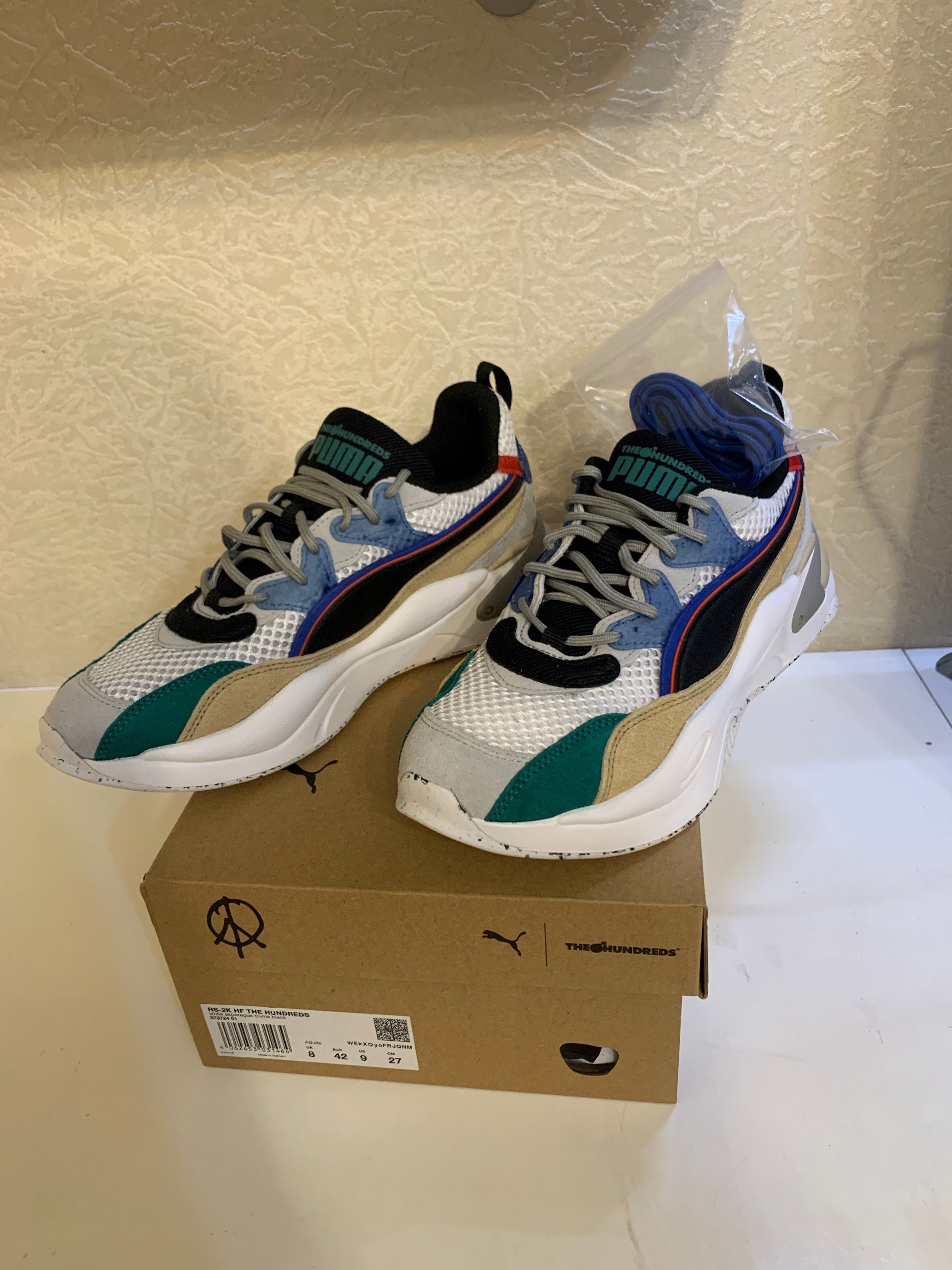 Puma × The Hundreds Puma Men x The Hundreds RS-2K HF White Asparagus Black Size US 9 / EU 42 - 6 Thumbnail