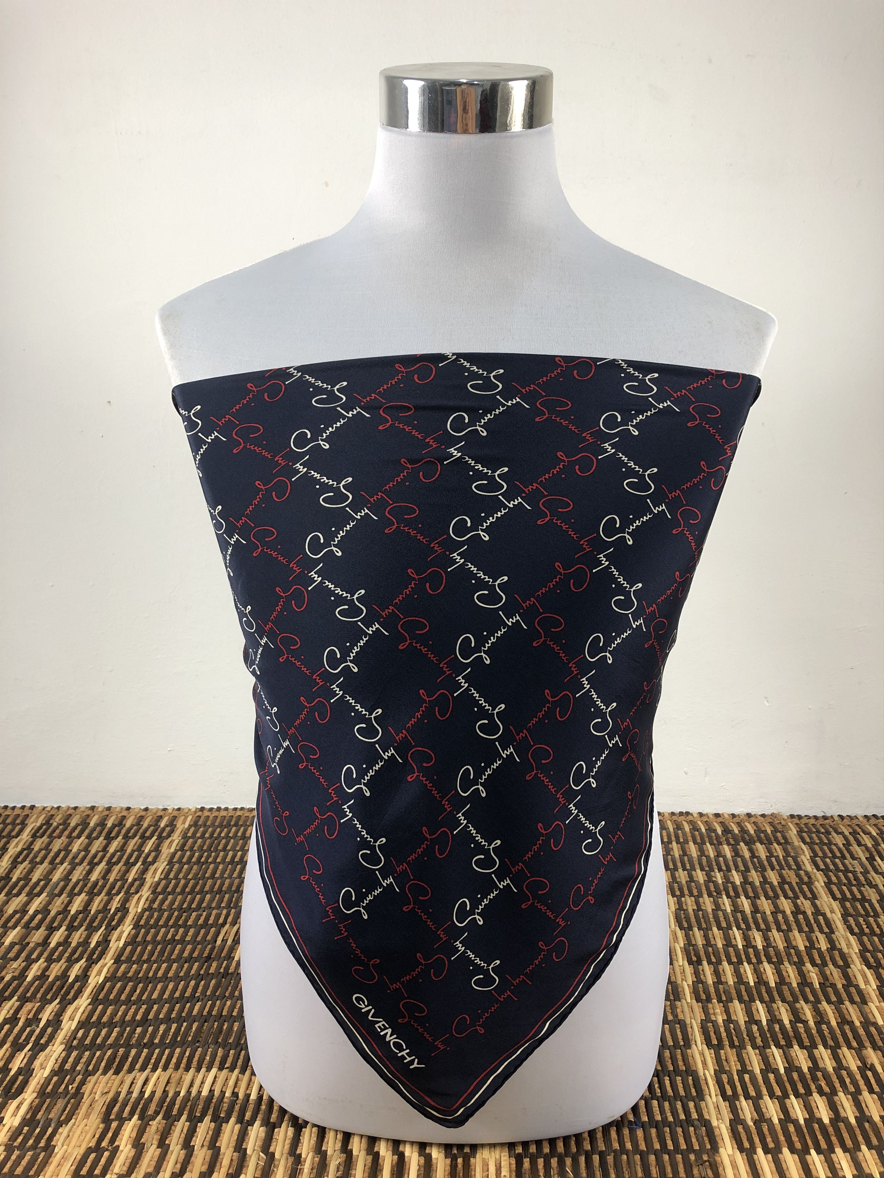Vintage Givenchy Monogram Silk Scarf Size ONE SIZE - 2 Thumbnail