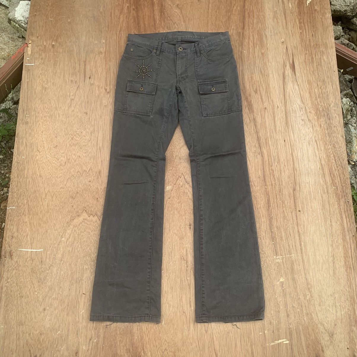 image of Avant Garde x Issey Miyake Steals Tete Homme Trousers Studded Issey Miyake Faded Pant in Black (Siz
