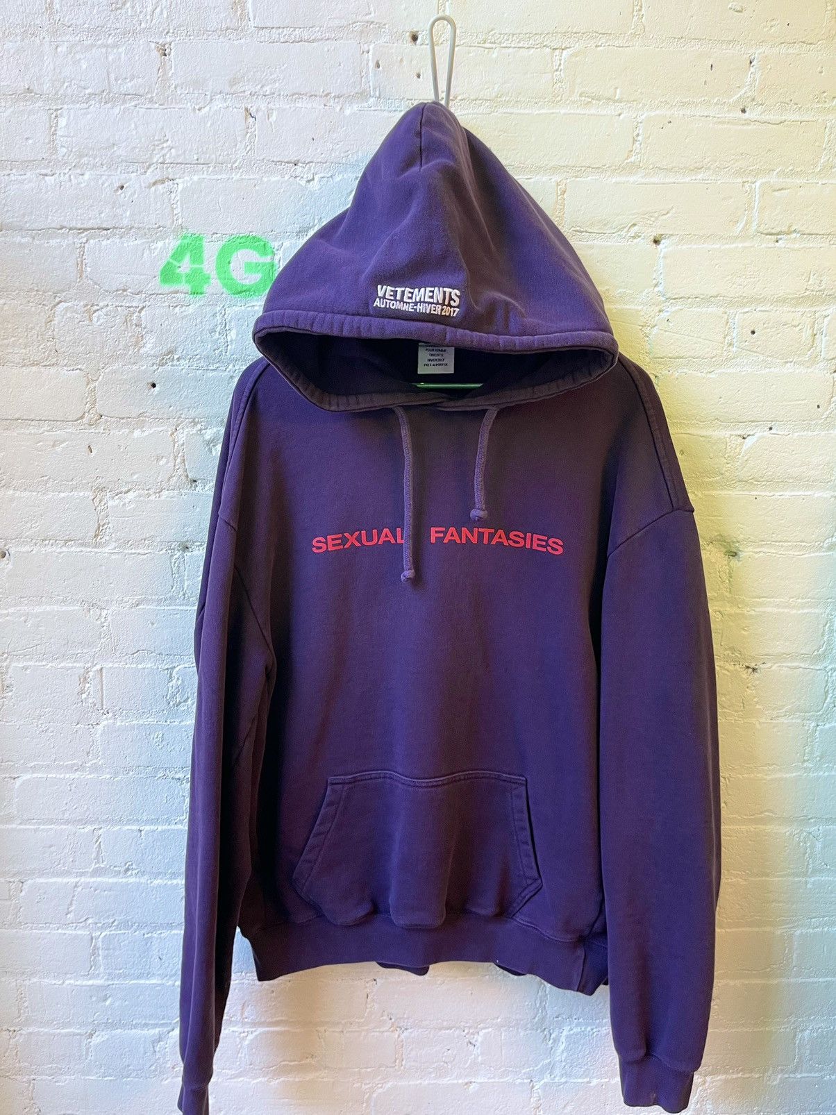 image of Vetements Sexual Fantasies Hoodie 4Gseller in Purple, Men's (Size XL)