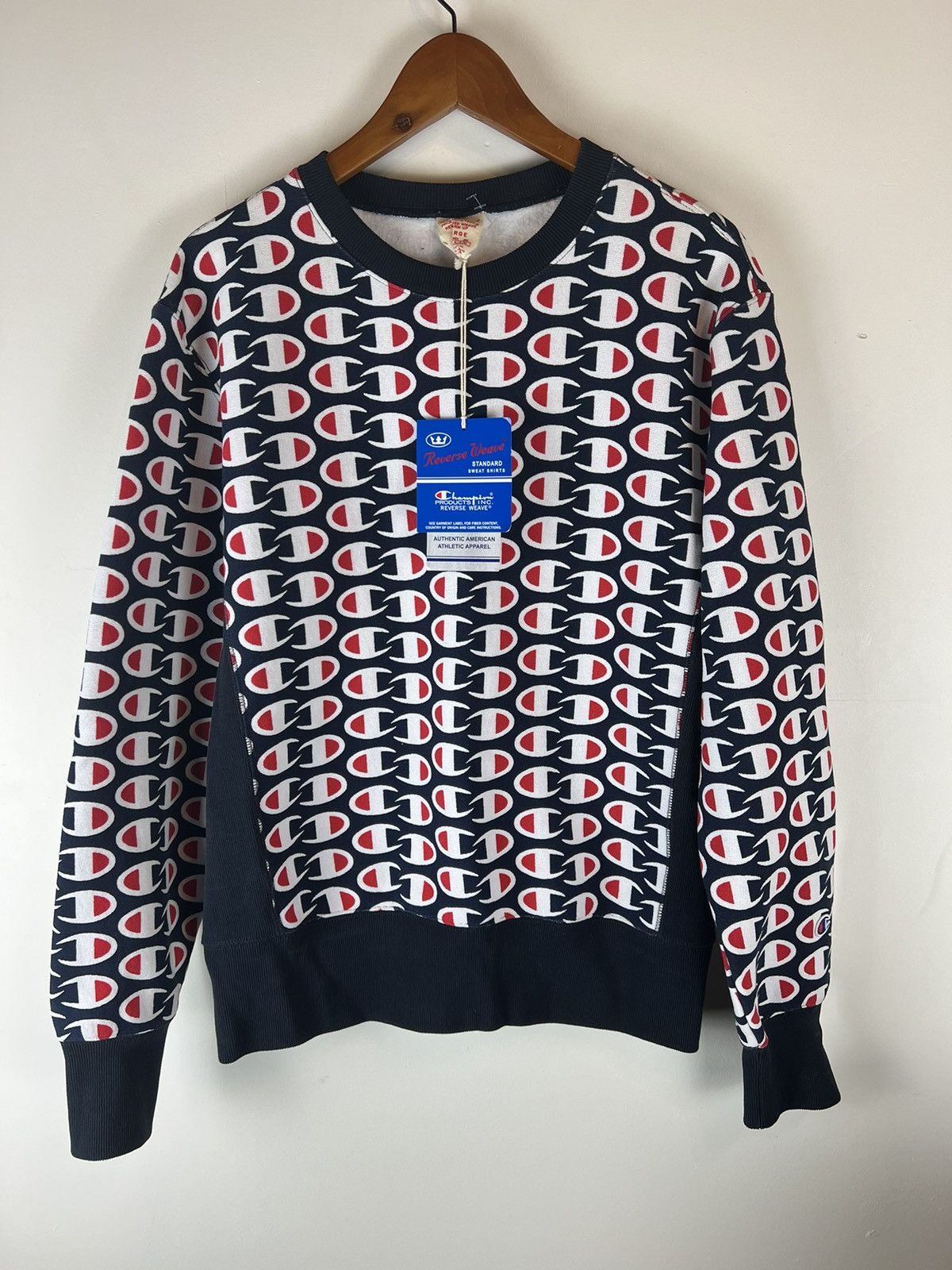 Champion Champion Reverse Weave All Over Print Logo Crewneck Size US L / EU 52-54 / 3 - 1 Thumbnail