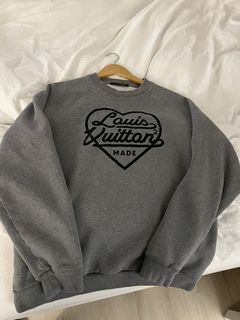 Louis Vuitton x Nigo Printed Heart Sweatshirt Light Grey