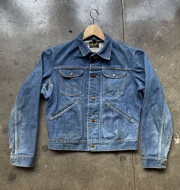 Vintage SUPER RARE 1960’s Wrangler Blue Denim Jacket Repaired USA | Grailed