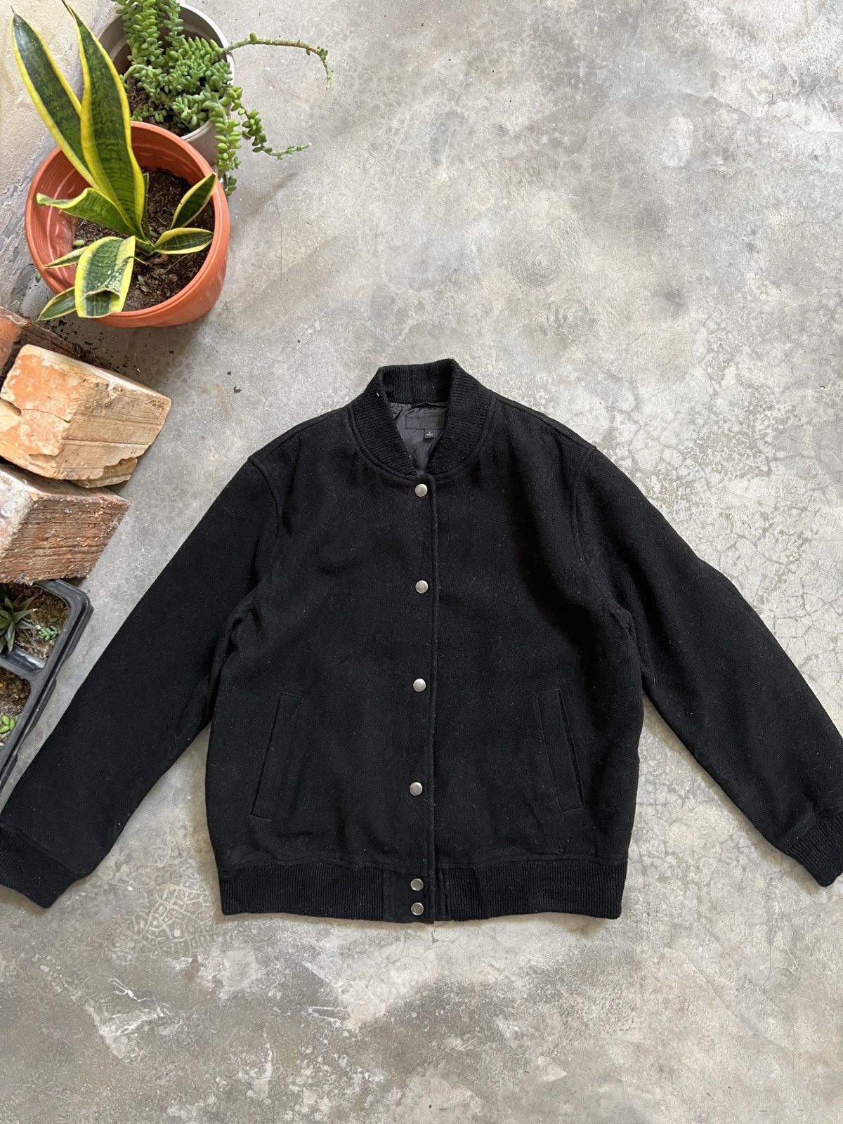 Uniqlo BEST OFFER 🔥 Uniqlo Wool Varsity Bomber Jacket Size US L / EU 52-54 / 3 - 3 Thumbnail