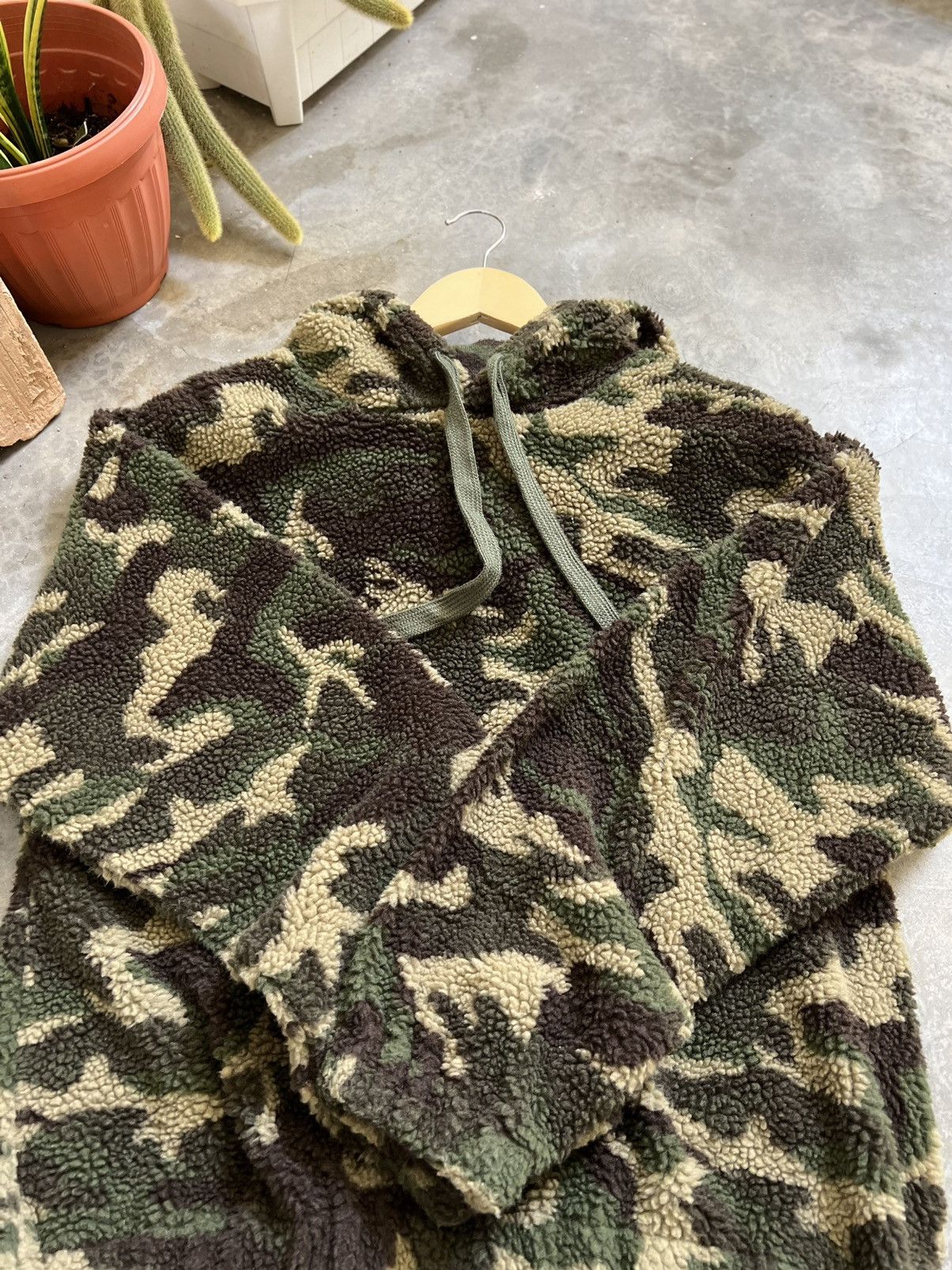 Japanese Brand 🔥 STEALS 🔥 Camouflage Deep Pile Sherpa Hoodie Size US L / EU 52-54 / 3 - 8 Thumbnail