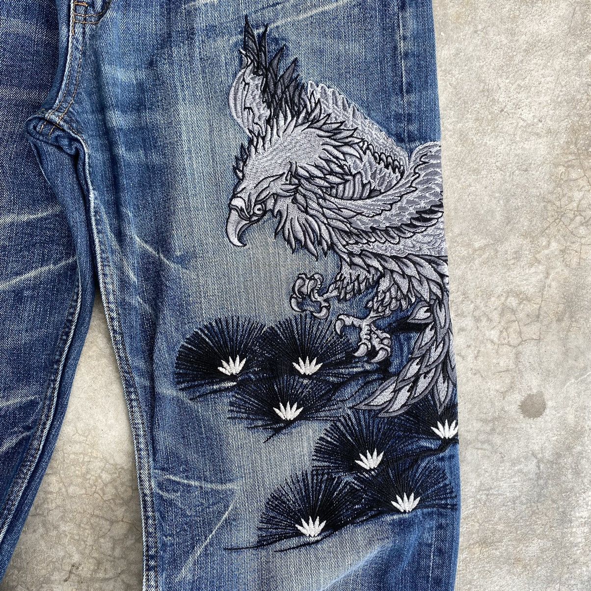 Karakuri Tamashii Karakuri Tamashii Style Eagle Embroidered Sukajan Jeans Size US 34 / EU 50 - 6 Thumbnail