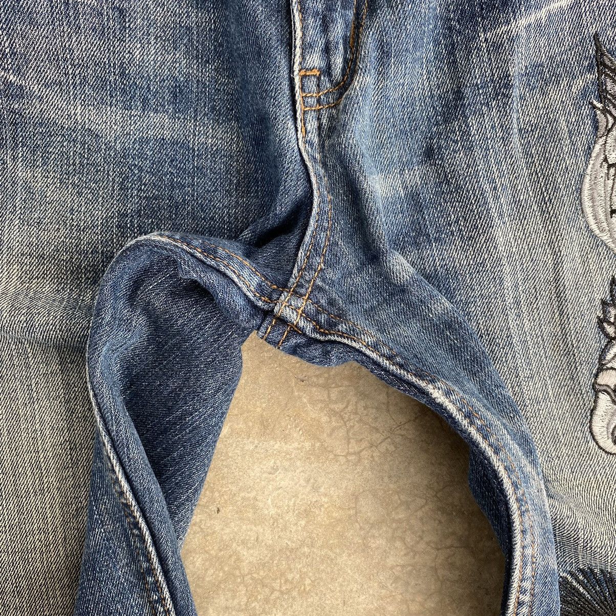 Karakuri Tamashii Karakuri Tamashii Style Eagle Embroidered Sukajan Jeans Size US 34 / EU 50 - 12 Thumbnail