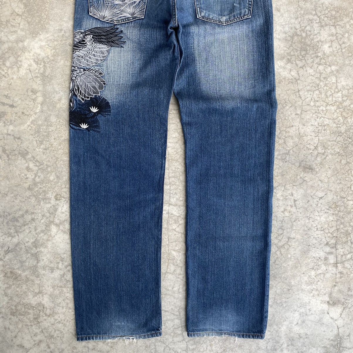 Karakuri Tamashii Karakuri Tamashii Style Eagle Embroidered Sukajan Jeans Size US 34 / EU 50 - 15 Thumbnail