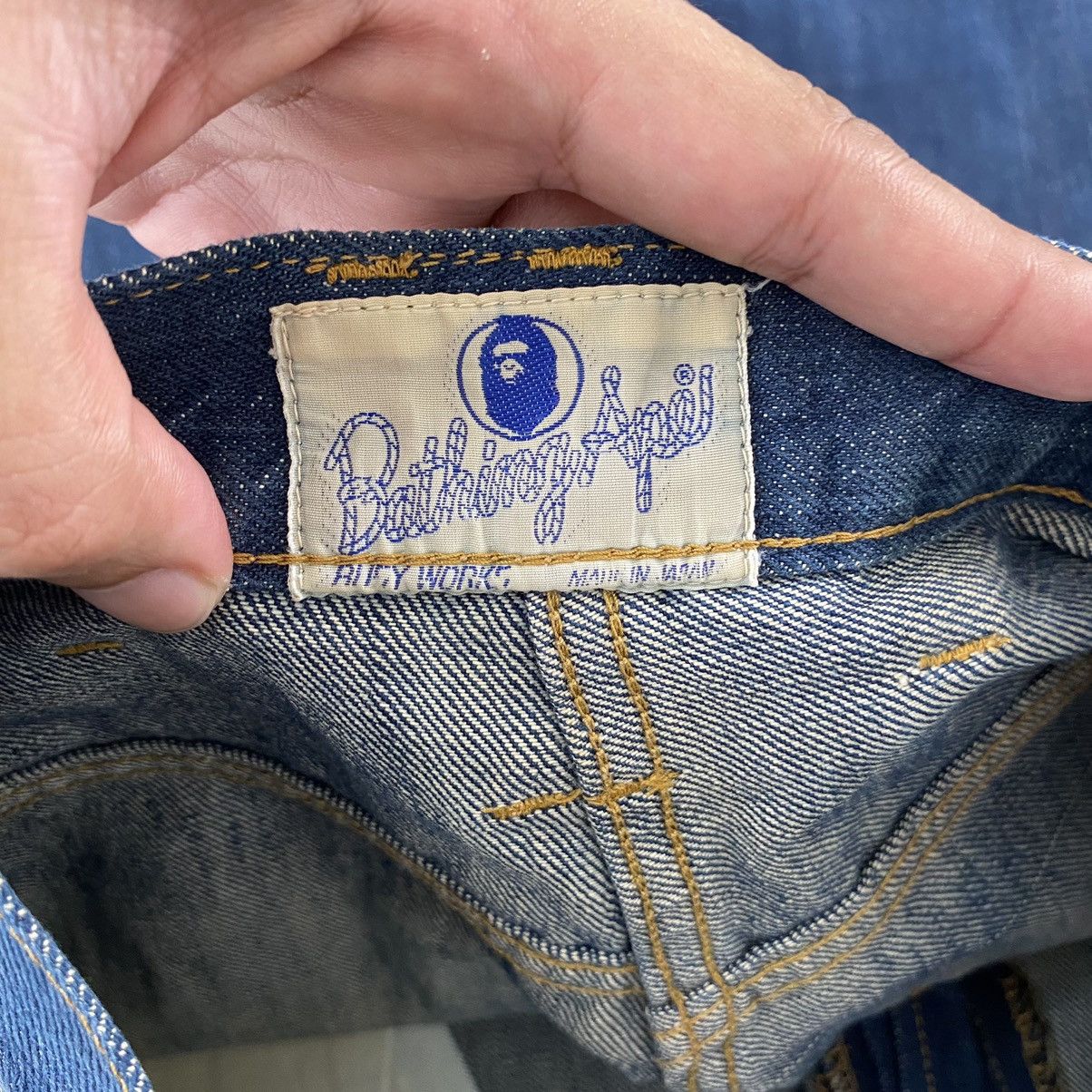 Bape 50’s Inspired Nigo Era Bape Busy Works Selvedge Jeans Size US 31 - 22 Thumbnail