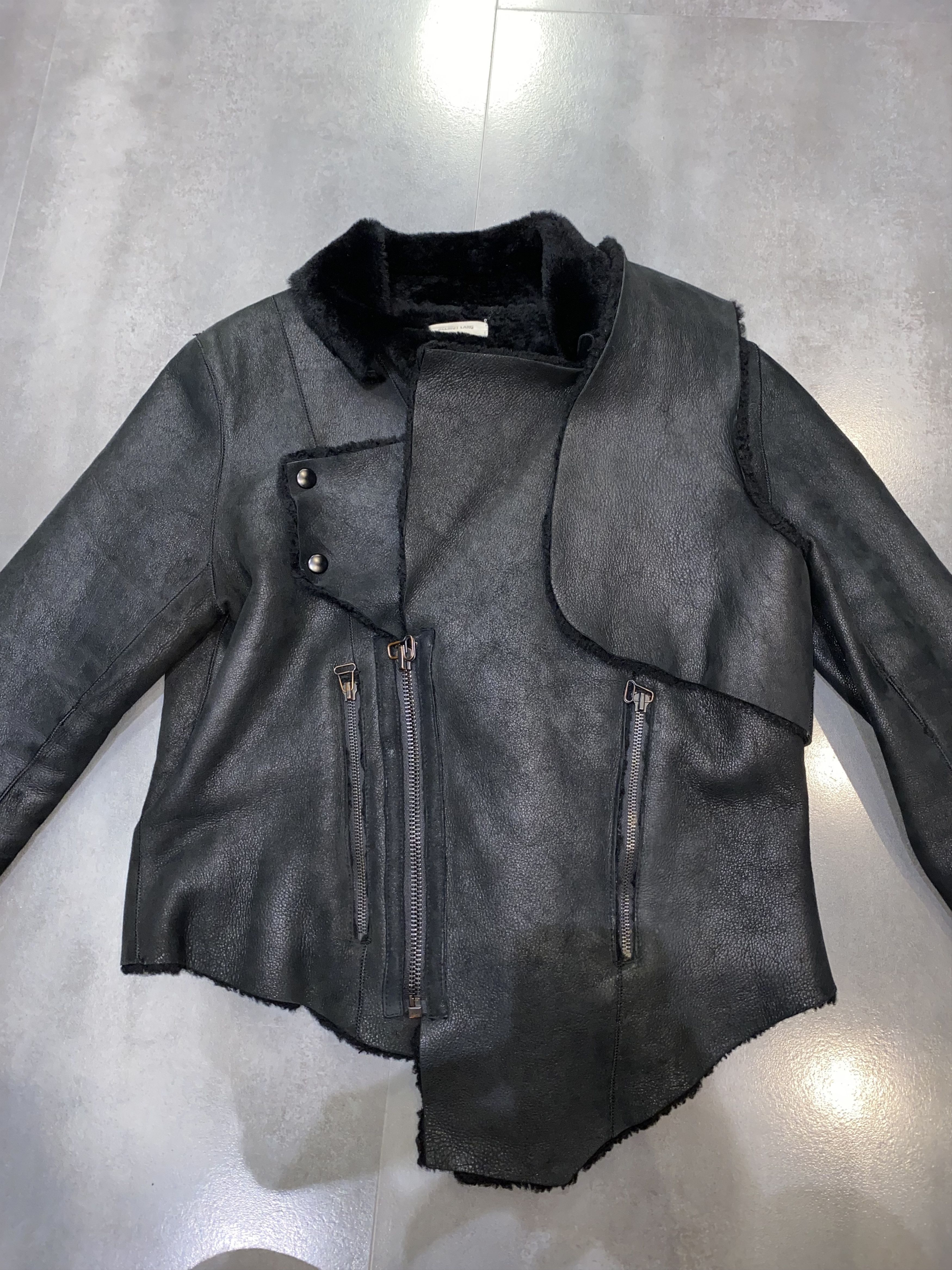 Helmut Lang Helmut Lang Abstract Assymetrical Shearling Leather Jacket Size US S / EU 44-46 / 1 - 11 Thumbnail