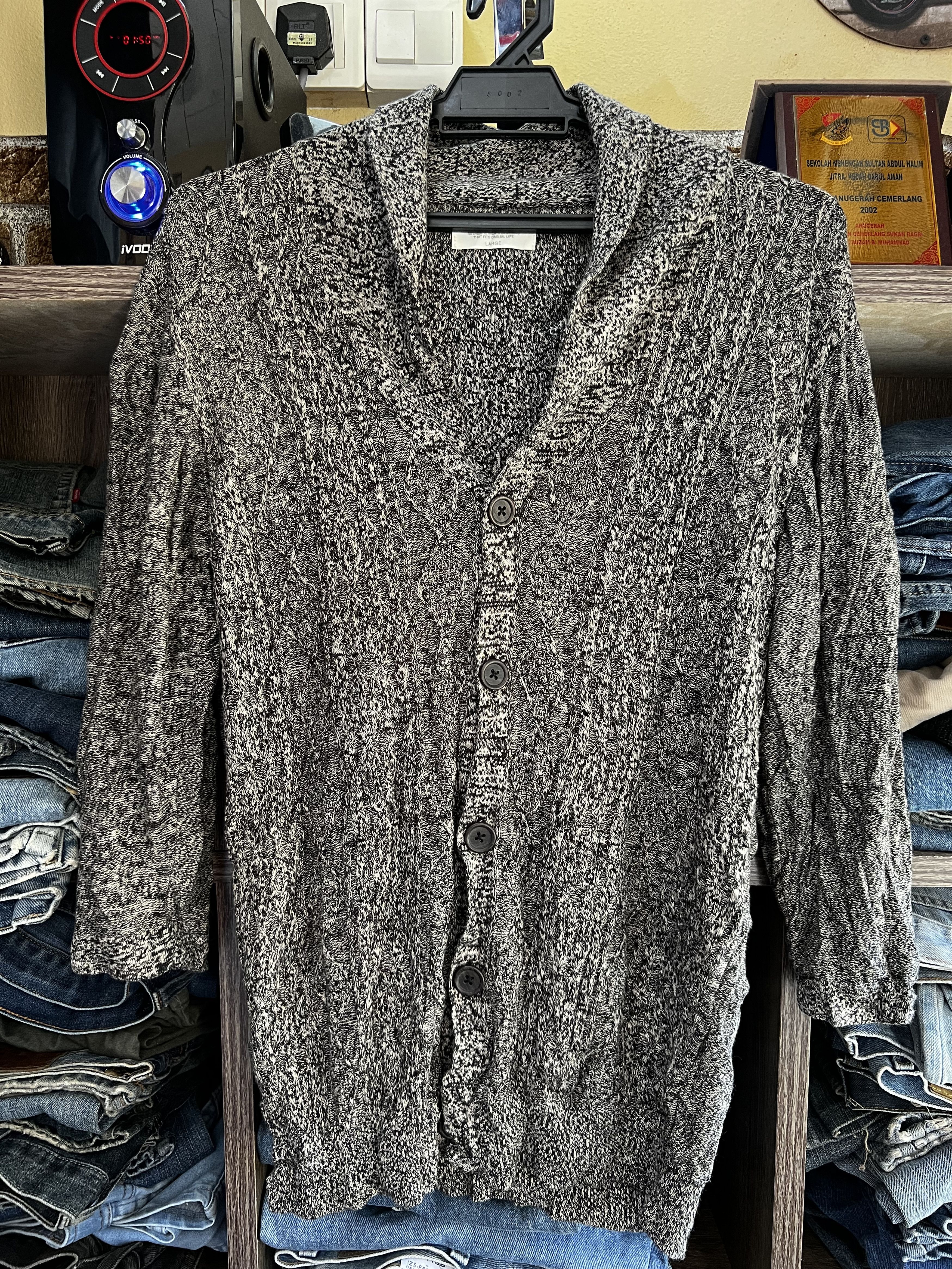🔥Back Number Knit Cardigan