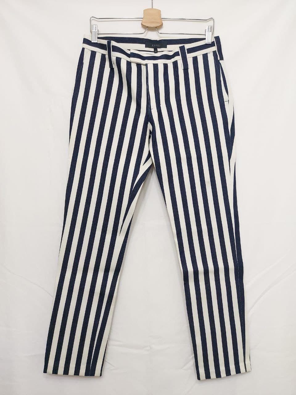 image of Gucci Navy Cream Striped Jeans, Men's (Size 30)