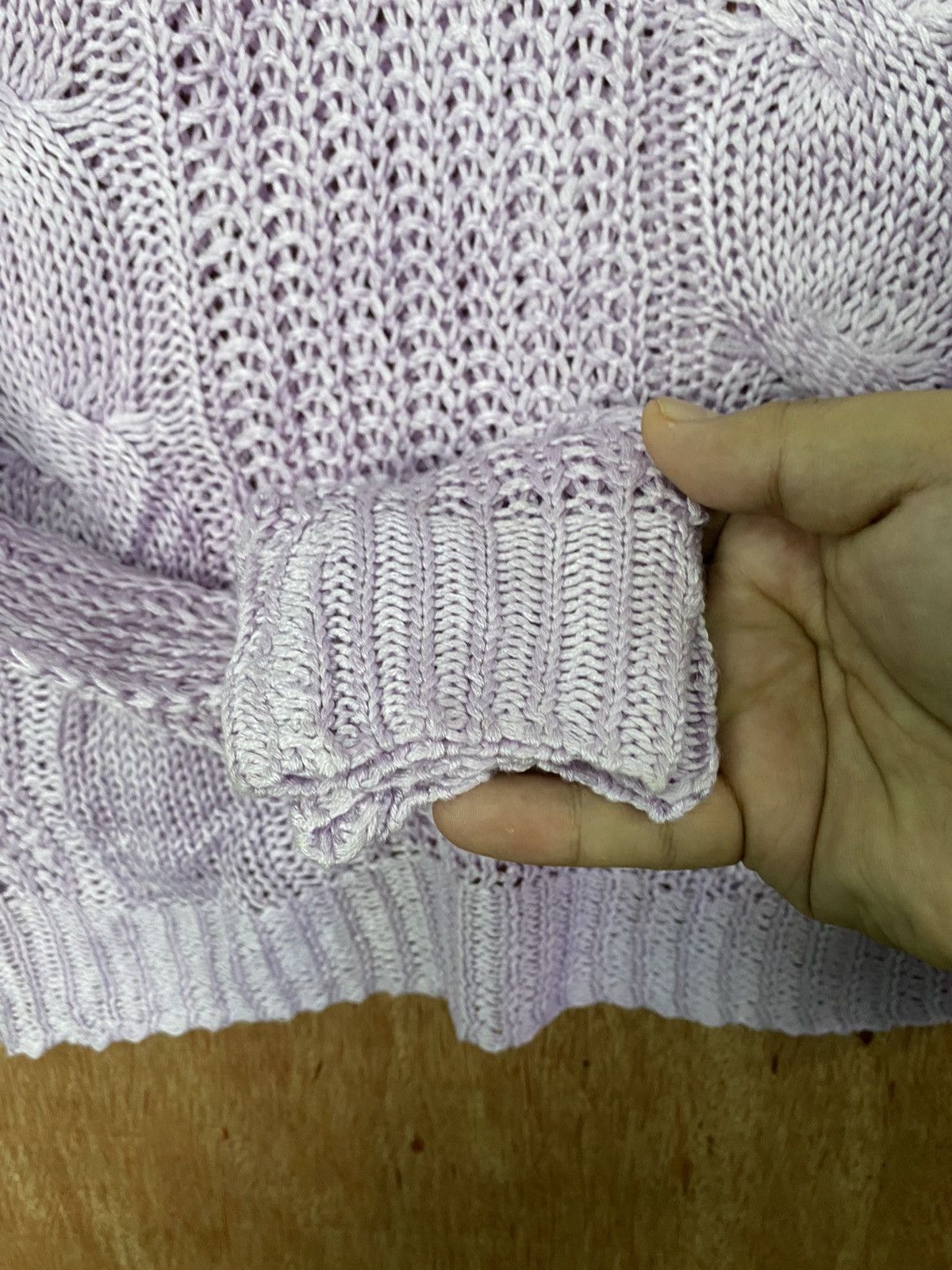 Aran Isles Knitwear Latina mesh net crochet Purple Knit Sweaters #B575 Size M / US 6-8 / IT 42-44 - 8 Thumbnail