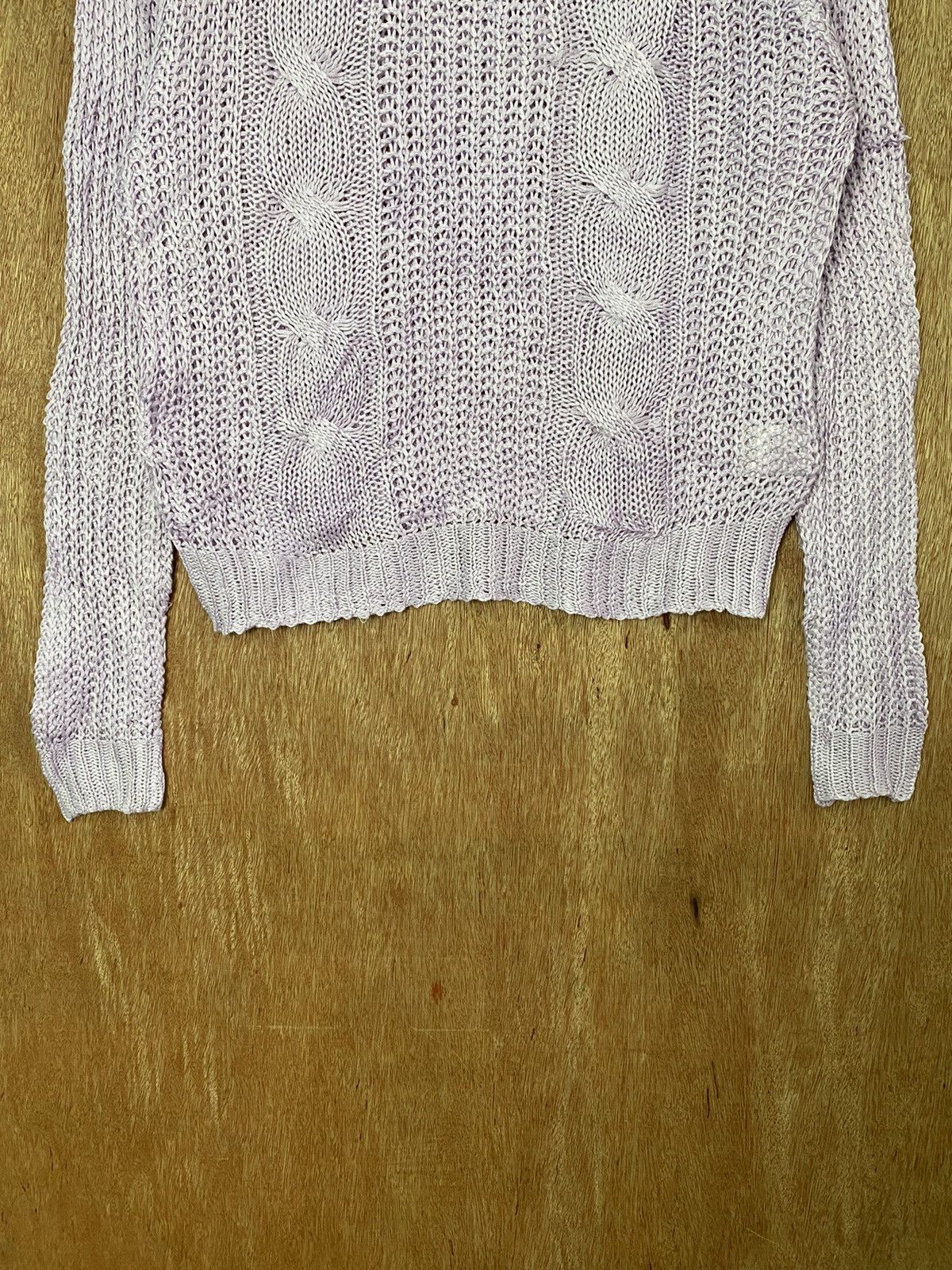 Aran Isles Knitwear Latina mesh net crochet Purple Knit Sweaters #B575 Size M / US 6-8 / IT 42-44 - 3 Thumbnail