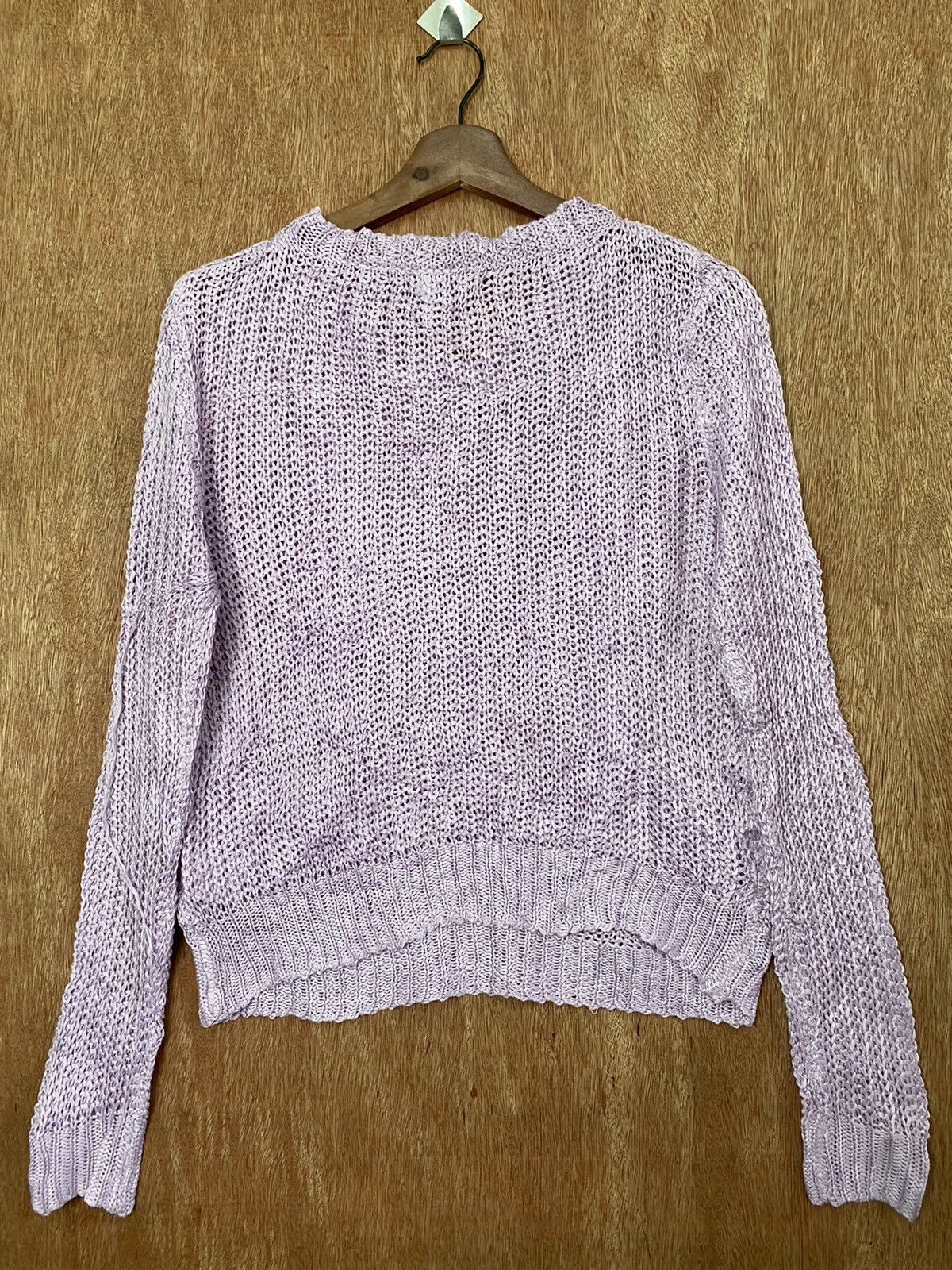Aran Isles Knitwear Latina mesh net crochet Purple Knit Sweaters #B575 Size M / US 6-8 / IT 42-44 - 5 Thumbnail
