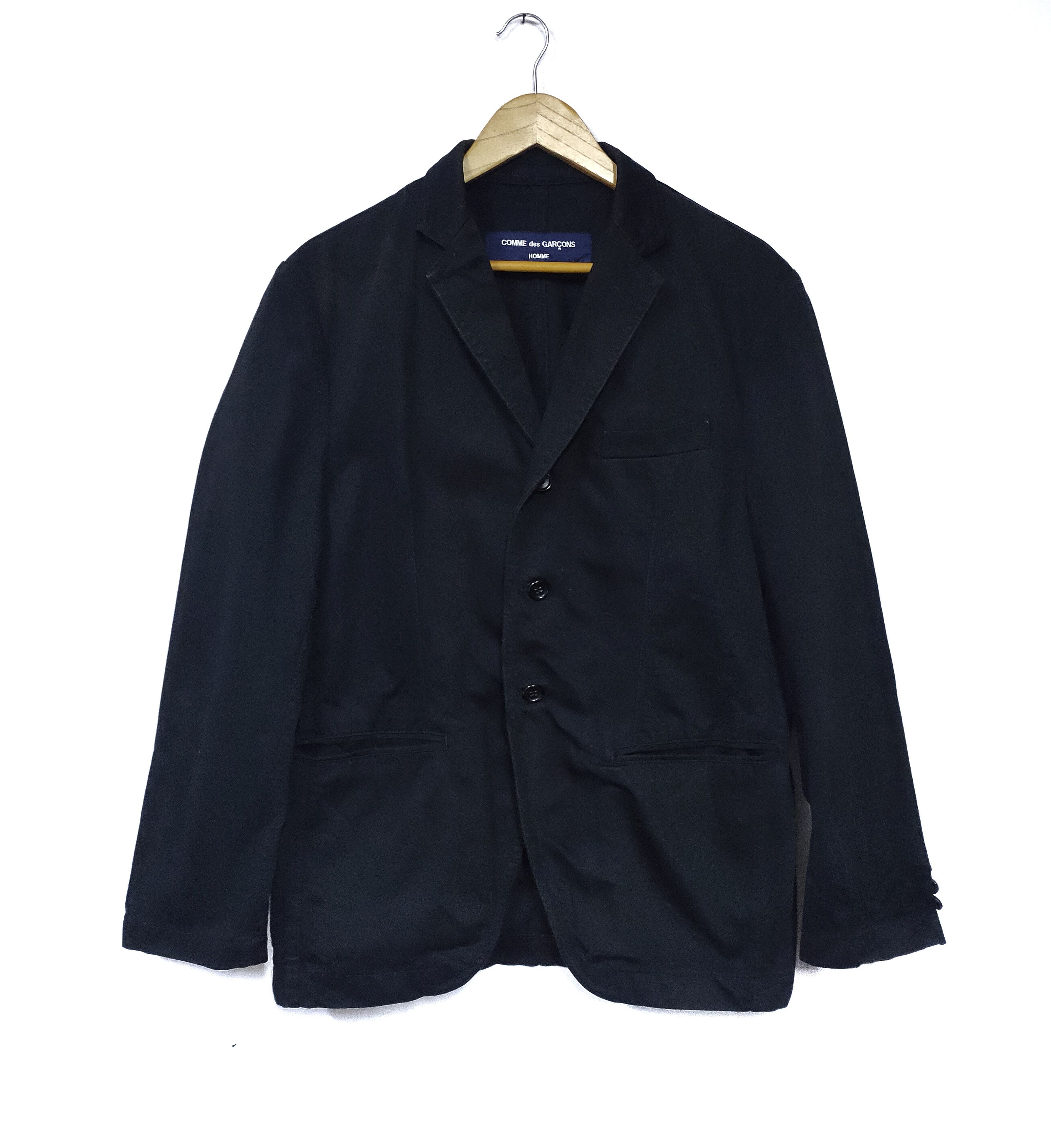 Comme des Garcons Homme CDG Homme Black Button Jacket Size US S / EU 44-46 / 1 - 1 Thumbnail