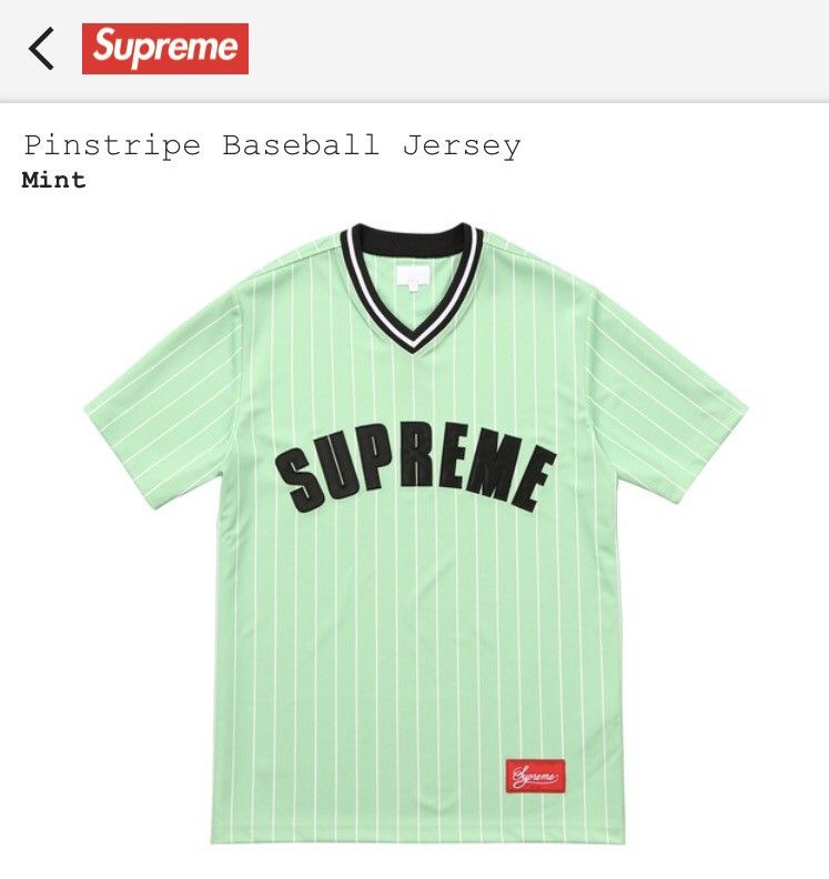 Supreme Pinstripe Baseball Jersey Black Men's - SS17 - US