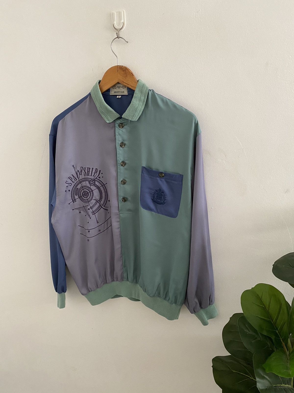 Hysteric Glamour VINTAGE Silk Shirt Argent Club half button nice design Size US L / EU 52-54 / 3 - 3 Thumbnail