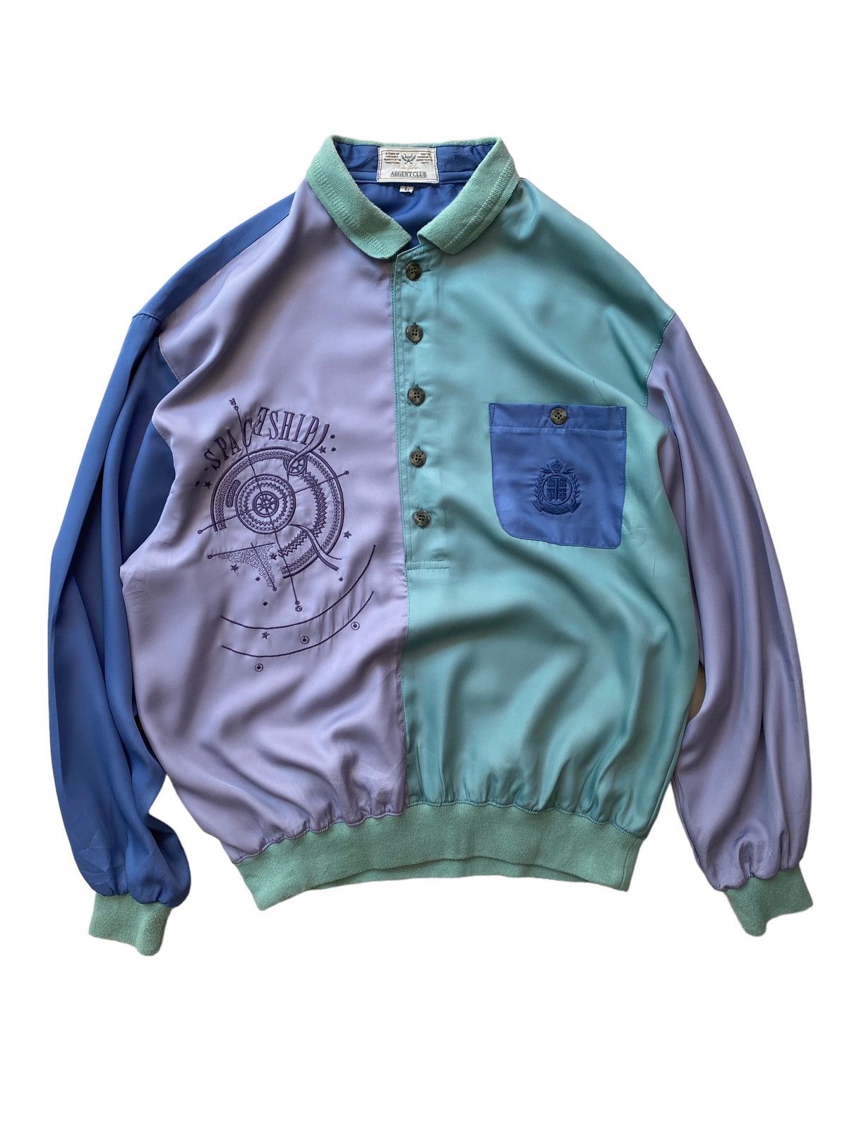 Hysteric Glamour VINTAGE Silk Shirt Argent Club half button nice design Size US L / EU 52-54 / 3 - 7 Thumbnail