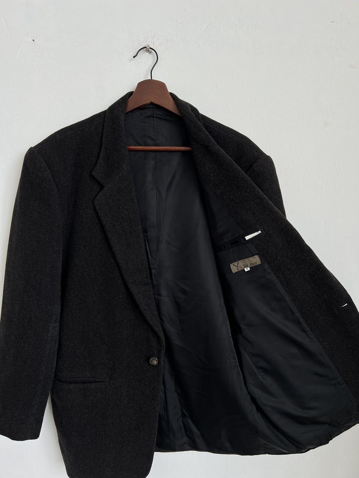 image of Yohji Yamamoto x YS For Men Y’S For Men Wool Jacket in Dark Grey (Size Medium)