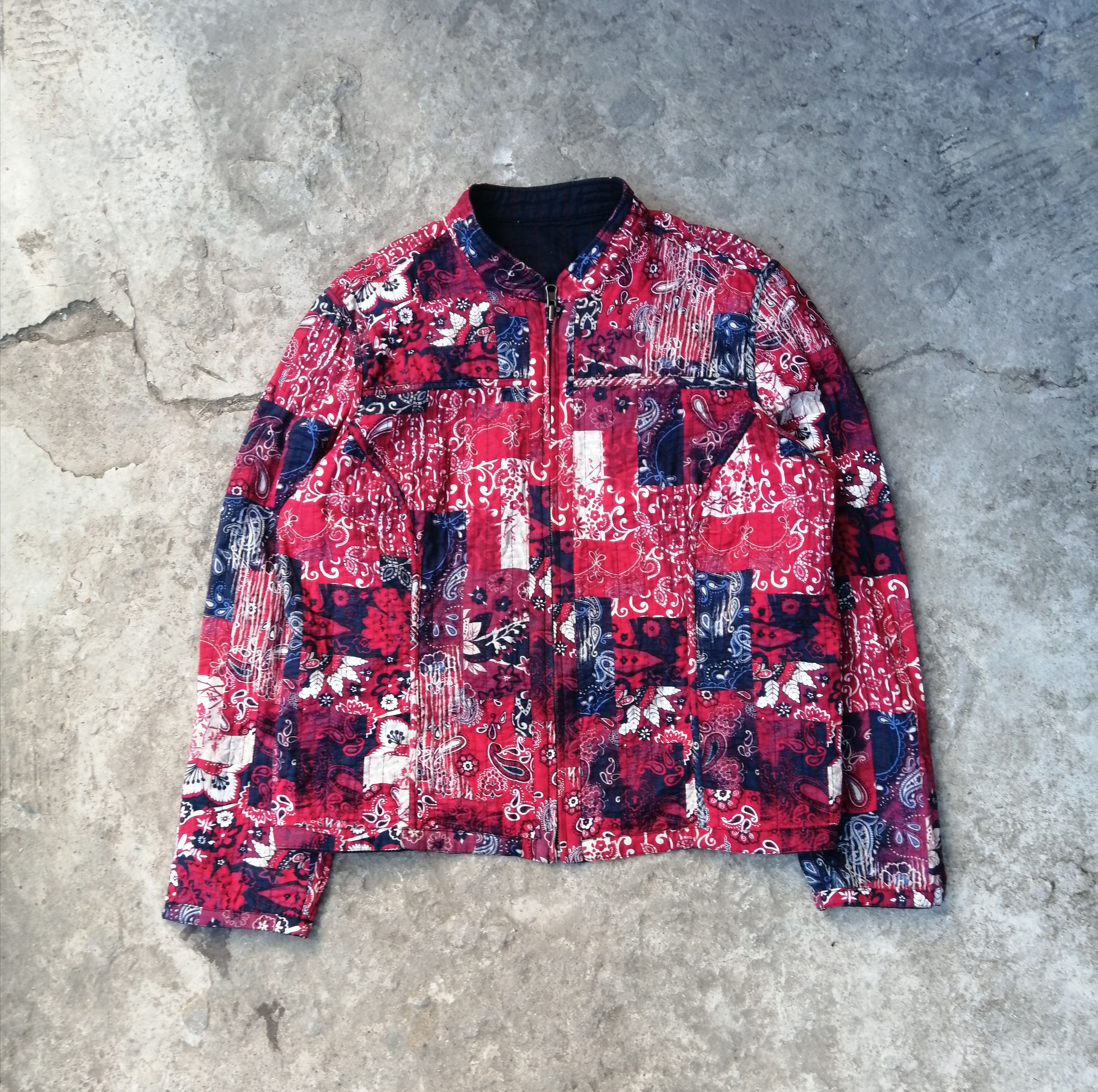 Indigo × Japanese Brand Japanese Boro Style Reversible Jacket Size US S / EU 44-46 / 1 - 1 Thumbnail