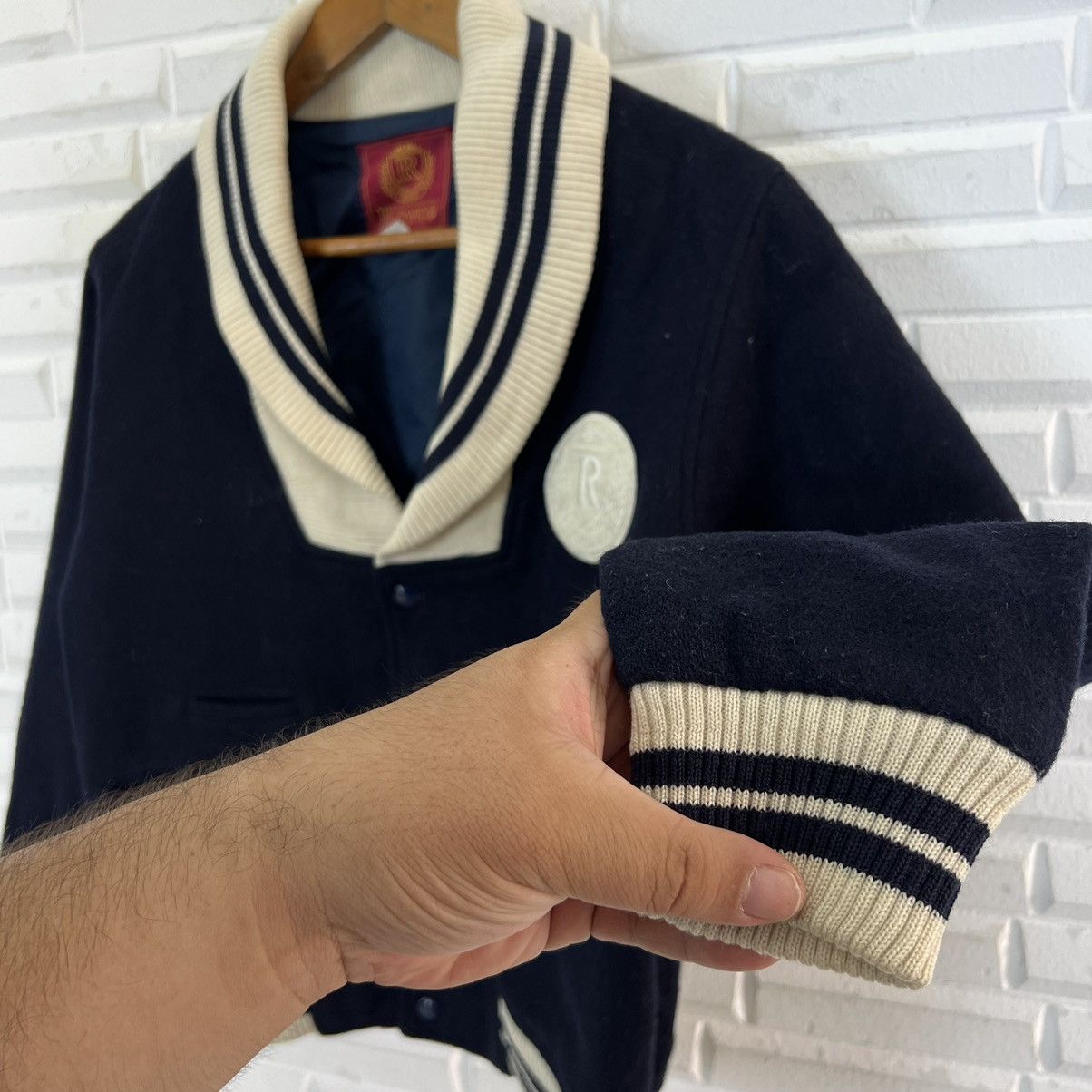 Japanese Brand VINTAGE VARSITY JACKET BOSTON TRADITIONAL ROYCE BIG LOGO Size US S / EU 44-46 / 1 - 5 Thumbnail