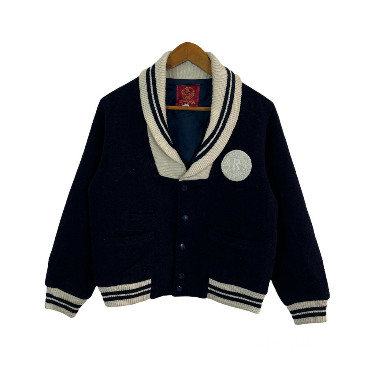 Japanese Brand VINTAGE VARSITY JACKET BOSTON TRADITIONAL ROYCE BIG LOGO Size US S / EU 44-46 / 1 - 1 Thumbnail